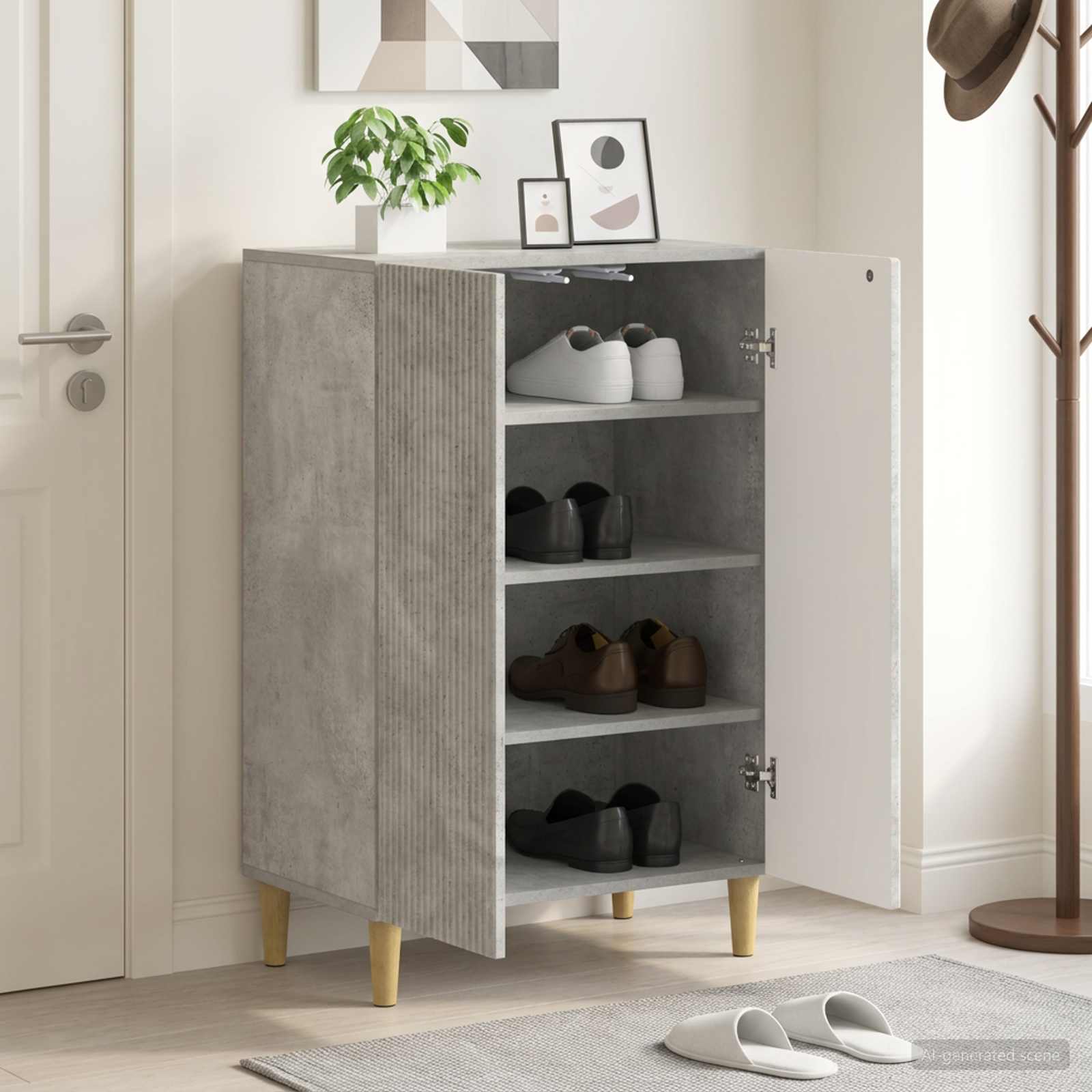 Mobile per scarpe ARNHEM 59,5 x 39,5 x 90 cm Grigio Cemento