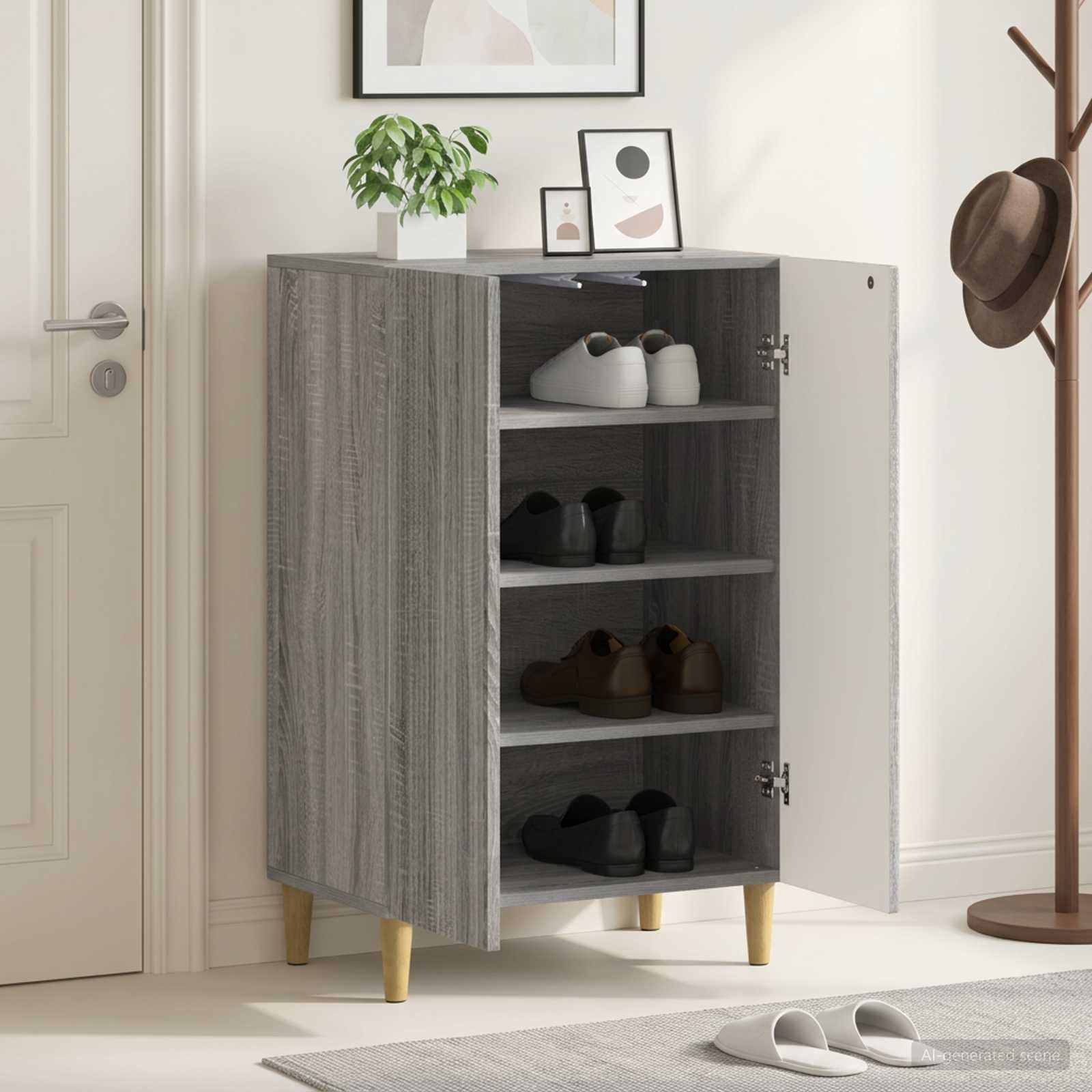 Mobile per scarpe ARNHEM 59,5 x 39,5 x 90 cm Sonoma grigio