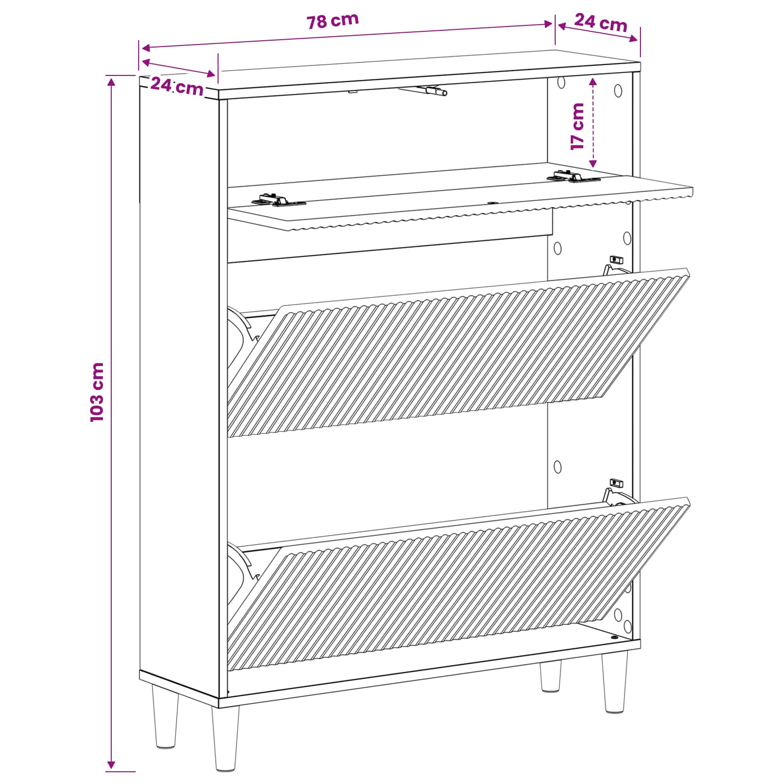 Mobile per scarpe ARNHEM 78 x 24 x 103 cm Legno ingegnerizzato