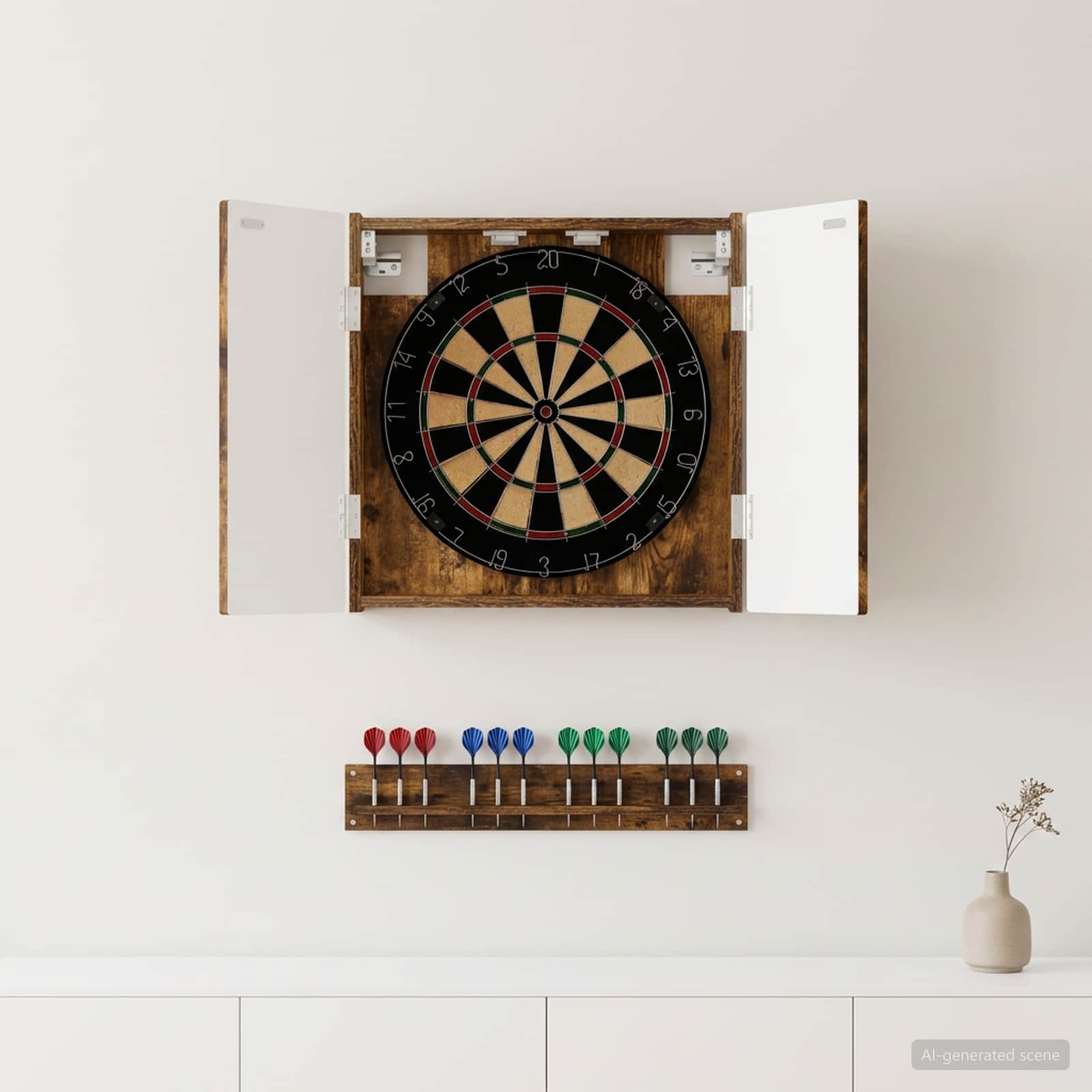 Armadio per Dartboard ARNHEM Rovere Fumo 52,5 x 10,5 x 53,5 cm