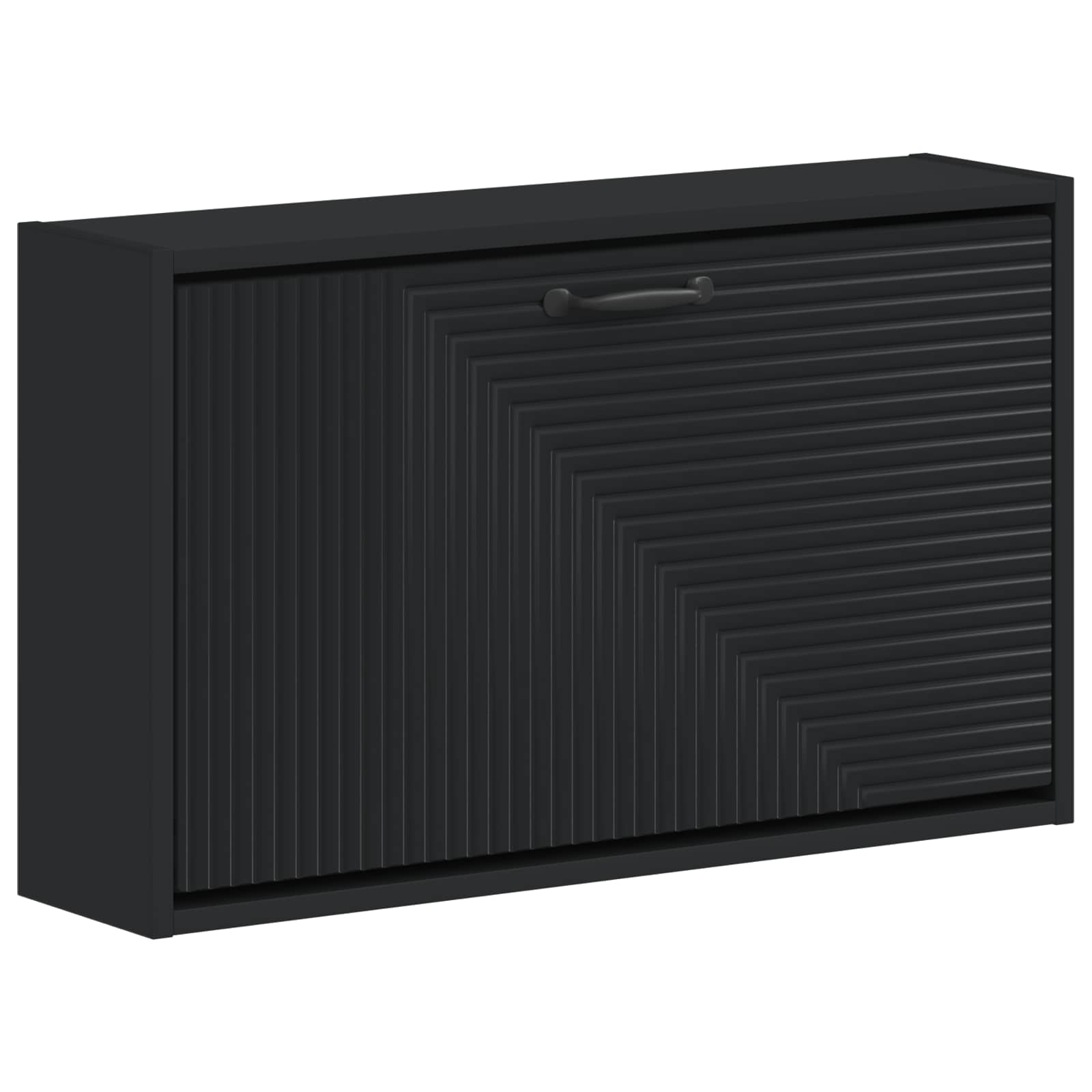 Mobiletto per Scarpe da Muro HAARLEM 71 x 17 x 43 cm Nero