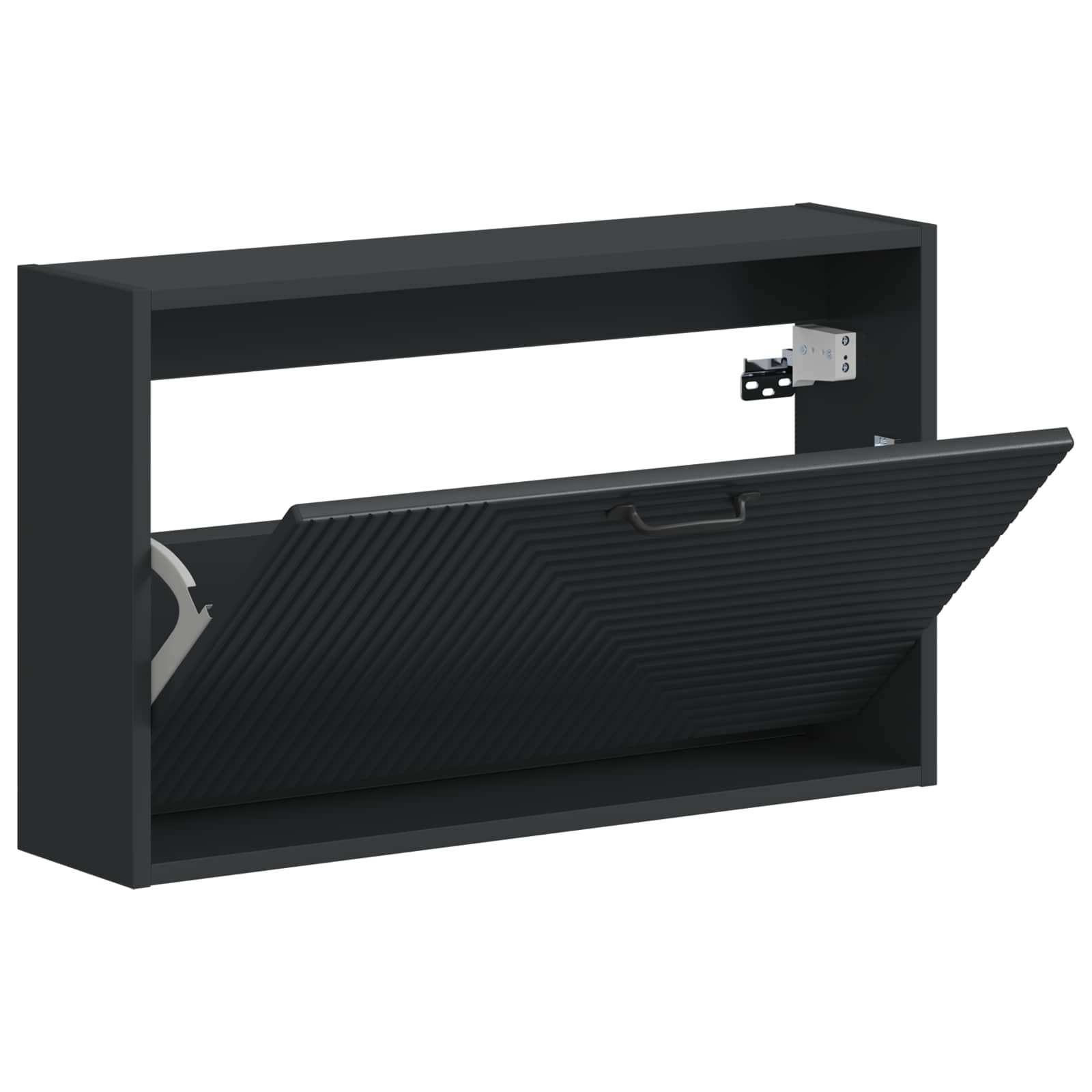 Mobiletto per Scarpe da Muro HAARLEM 71 x 17 x 43 cm Nero