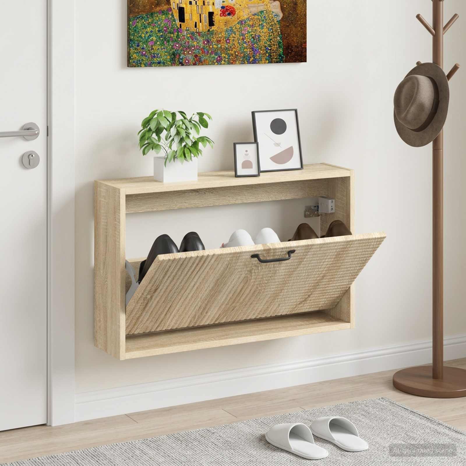 Mobiletto per Scarpe da Muro HAARLEM 71 x 17 x 43 cm