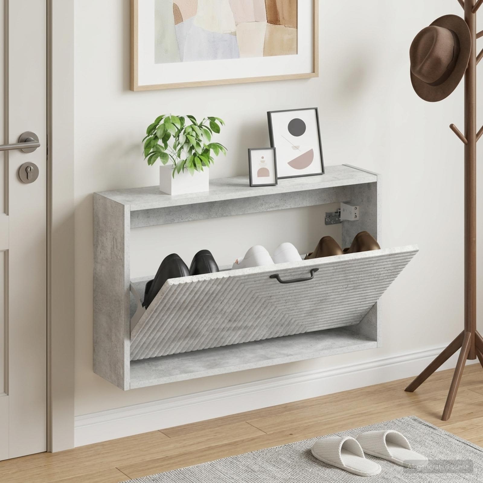 Mobiletto per Scarpe da Muro HAARLEM 71 x 17 x 43 cm