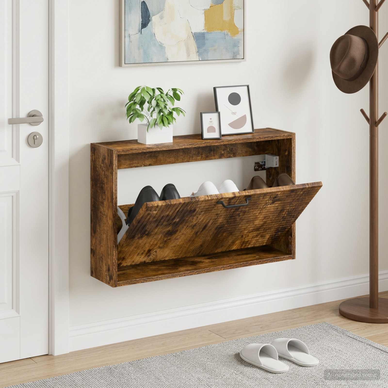 Mobiletto per Scarpe da Muro HAARLEM 71 x 17 x 43 cm