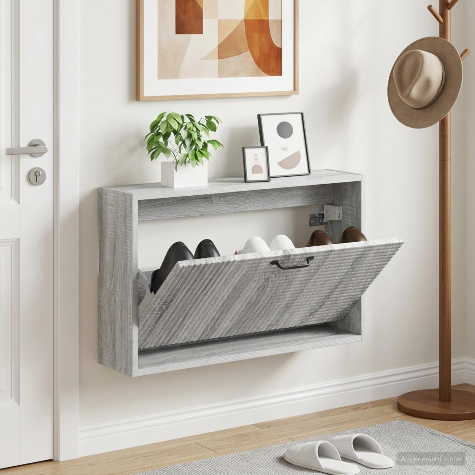 Mobiletto per Scarpe da Muro HAARLEM 71 x 17 x 43 cm