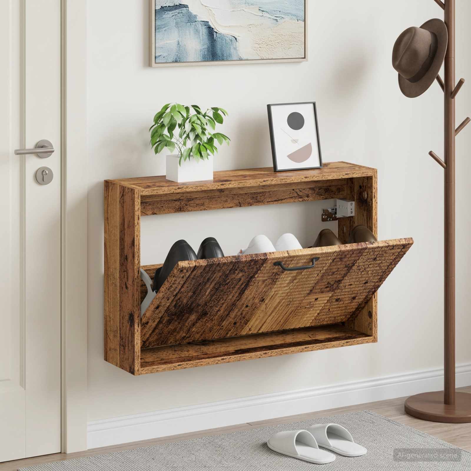 Mobiletto per Scarpe da Muro HAARLEM 71 x 17 x 43 cm