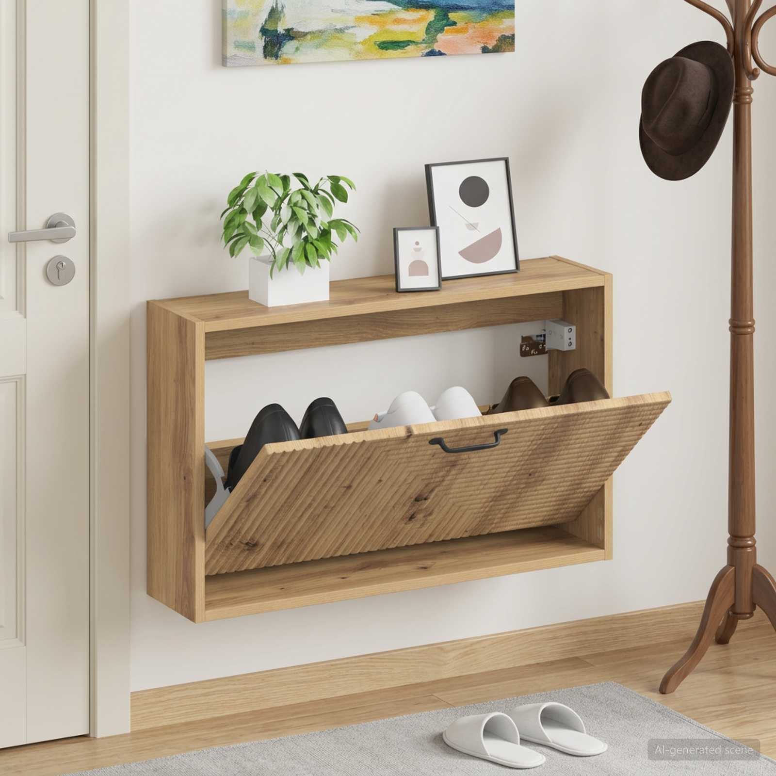Mobiletto per Scarpe da Muro HAARLEM 71 x 17 x 43 cm