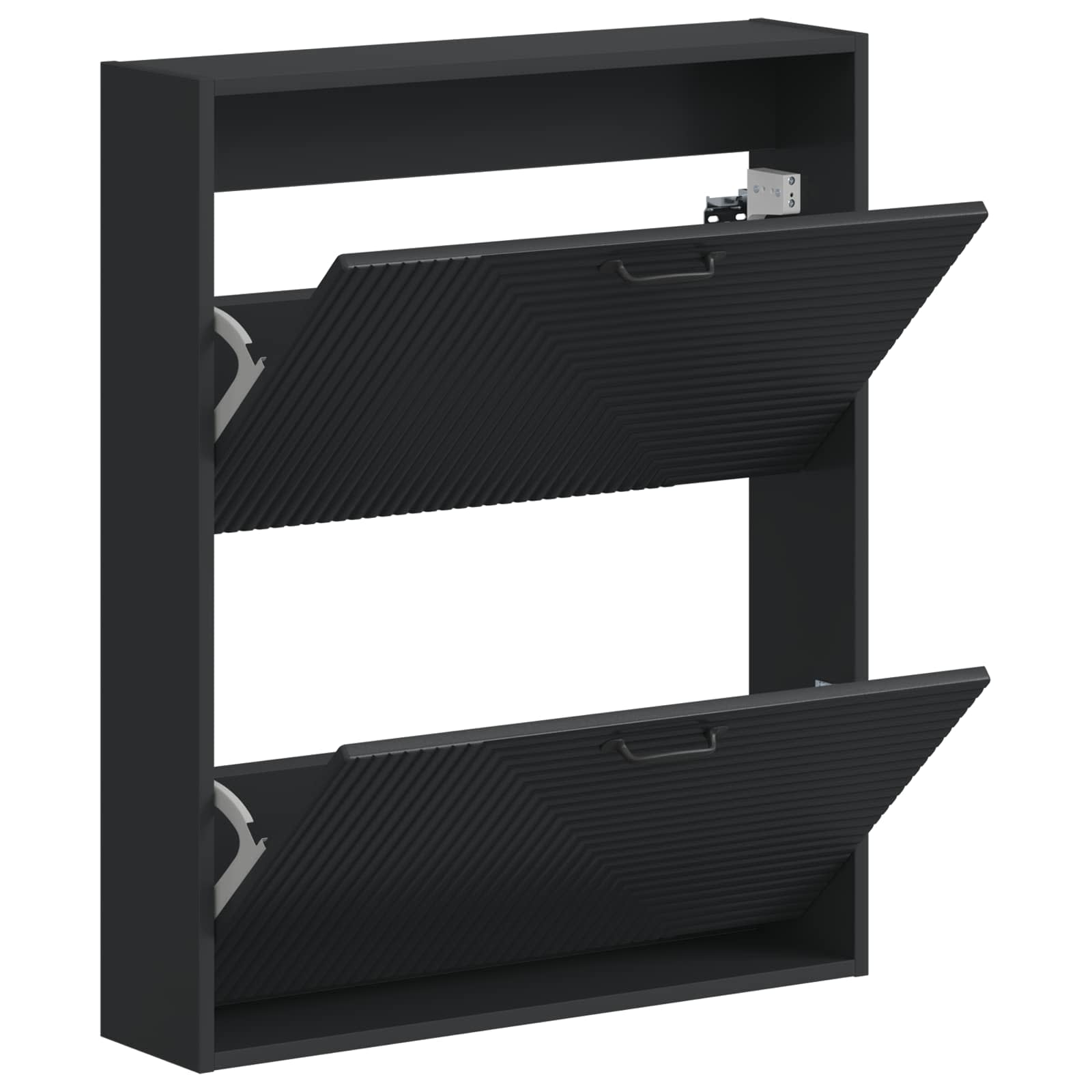 Mobiletto per Scarpe da Muro HAARLEM 71 x 17 x 86 cm Nero