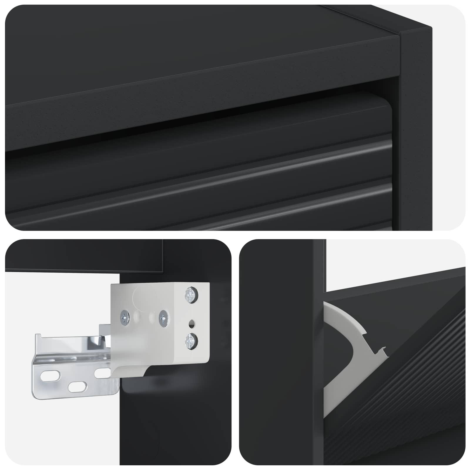 Mobiletto per Scarpe da Muro HAARLEM 71 x 17 x 86 cm Nero