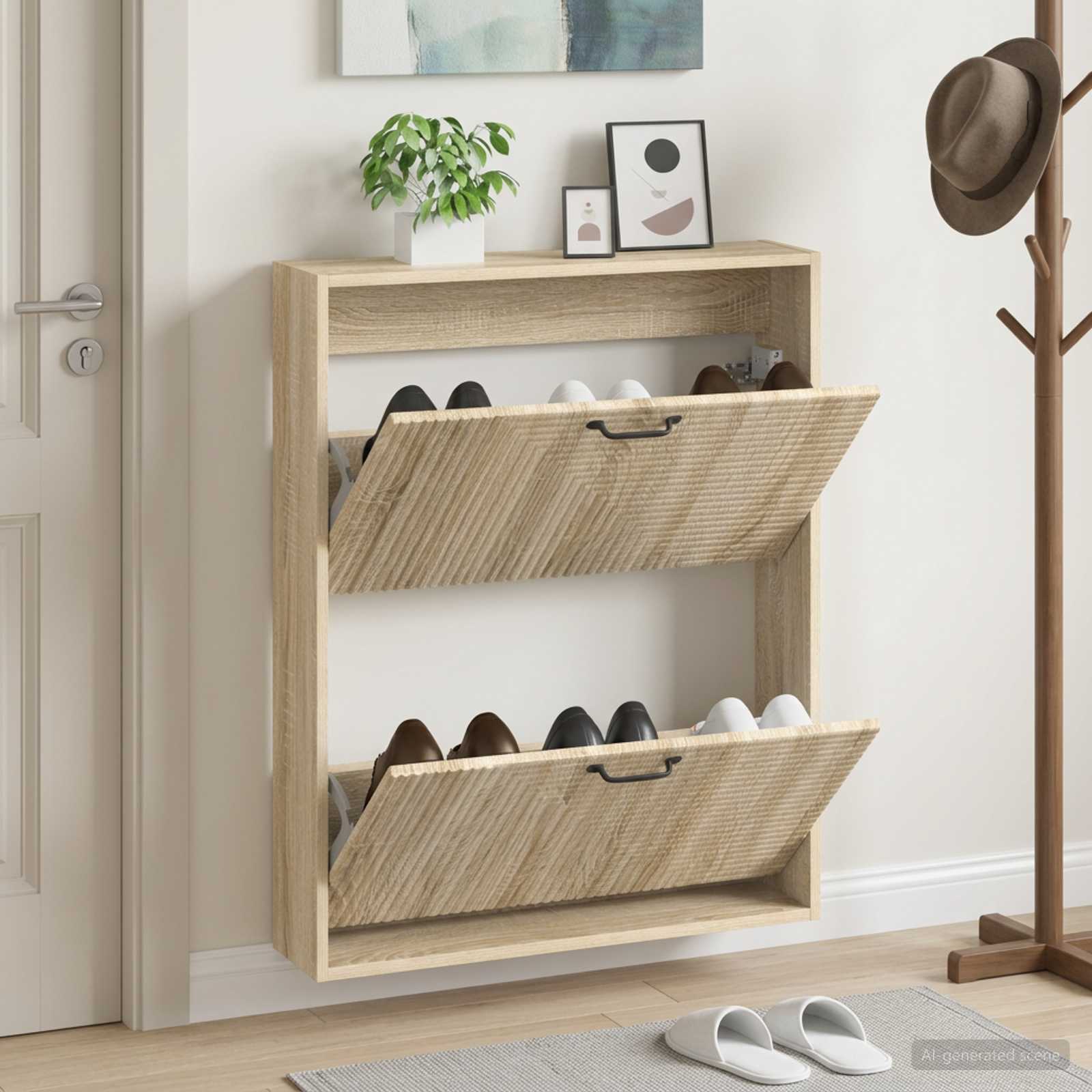 Mobiletto per Scarpe da Muro HAARLEM 71 x 17 x 86 cm
