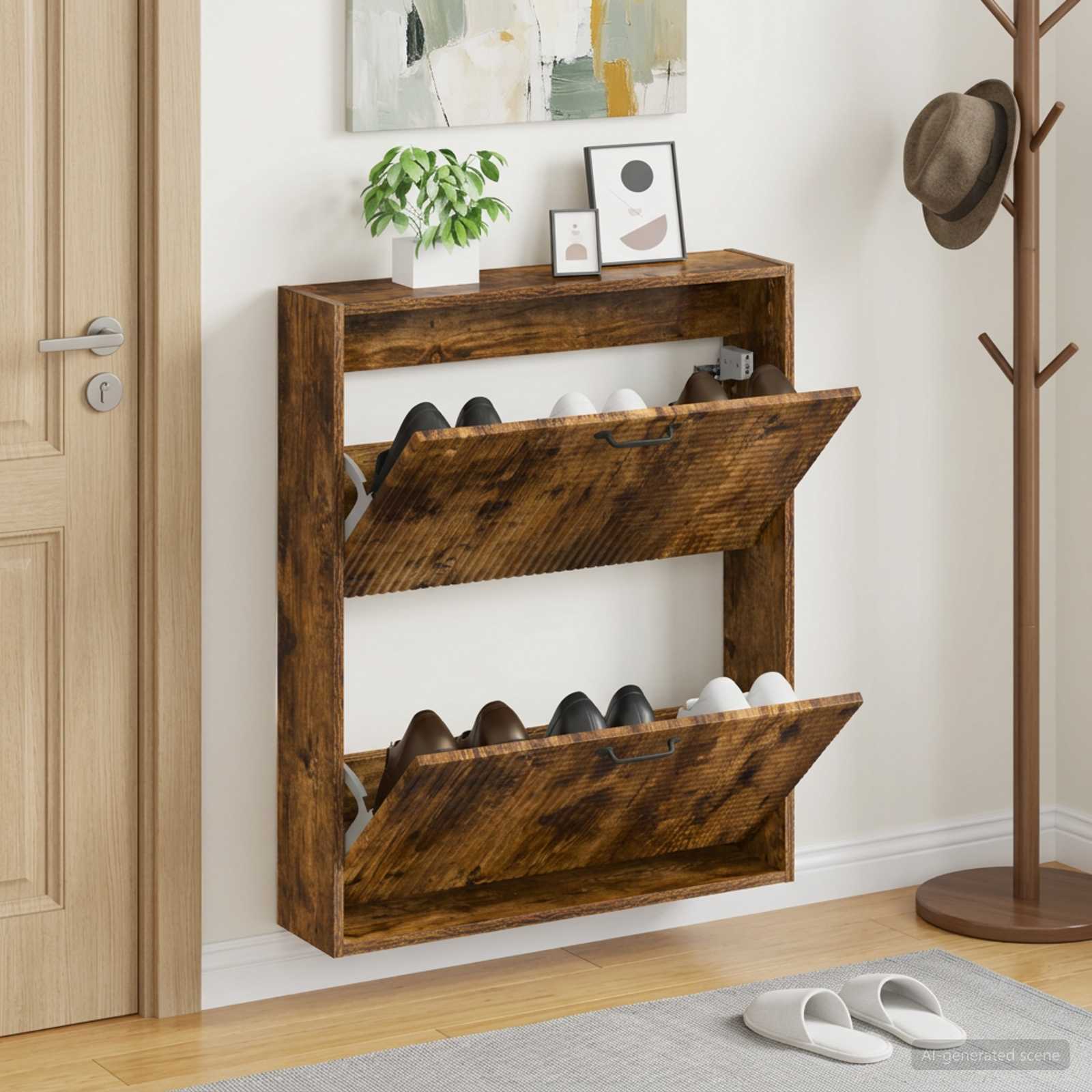 Mobiletto per Scarpe da Muro HAARLEM 71 x 17 x 86 cm
