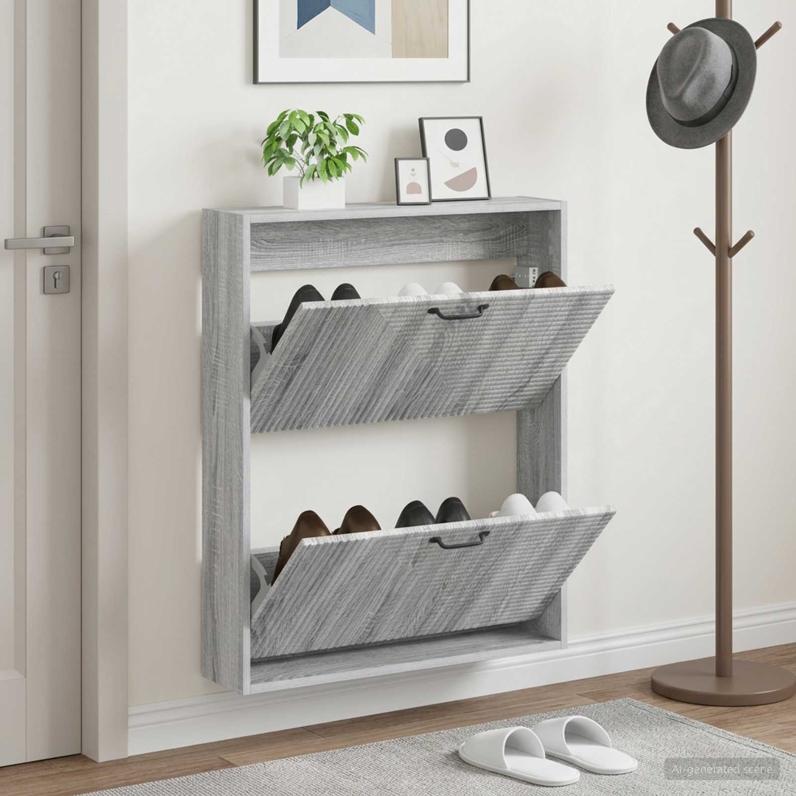 Mobiletto per Scarpe da Muro HAARLEM 71 x 17 x 86 cm