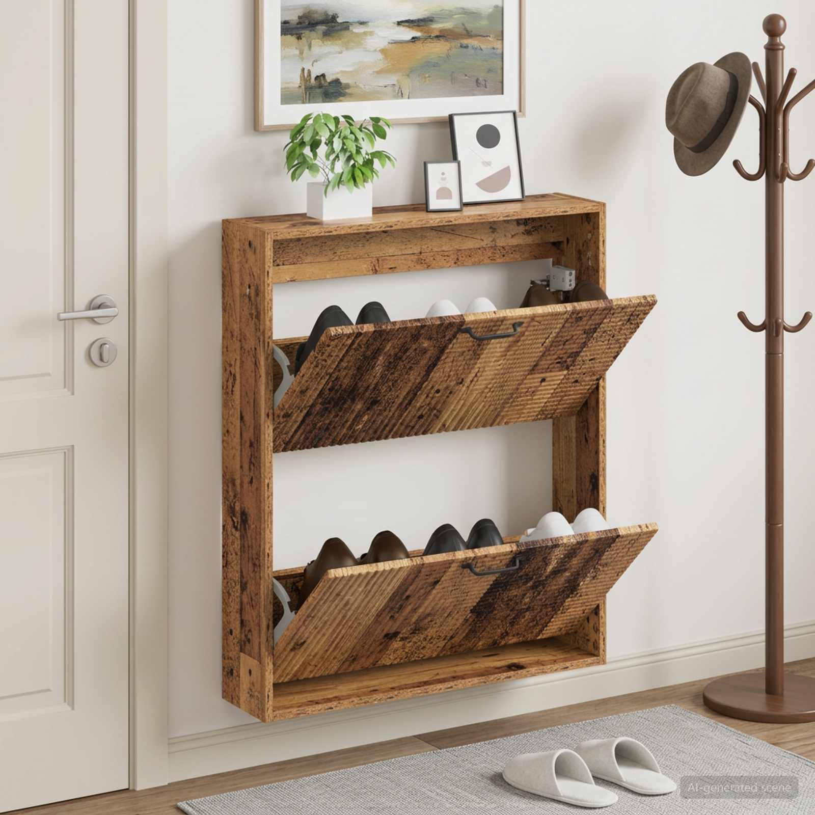 Mobiletto per Scarpe da Muro HAARLEM 71 x 17 x 86 cm
