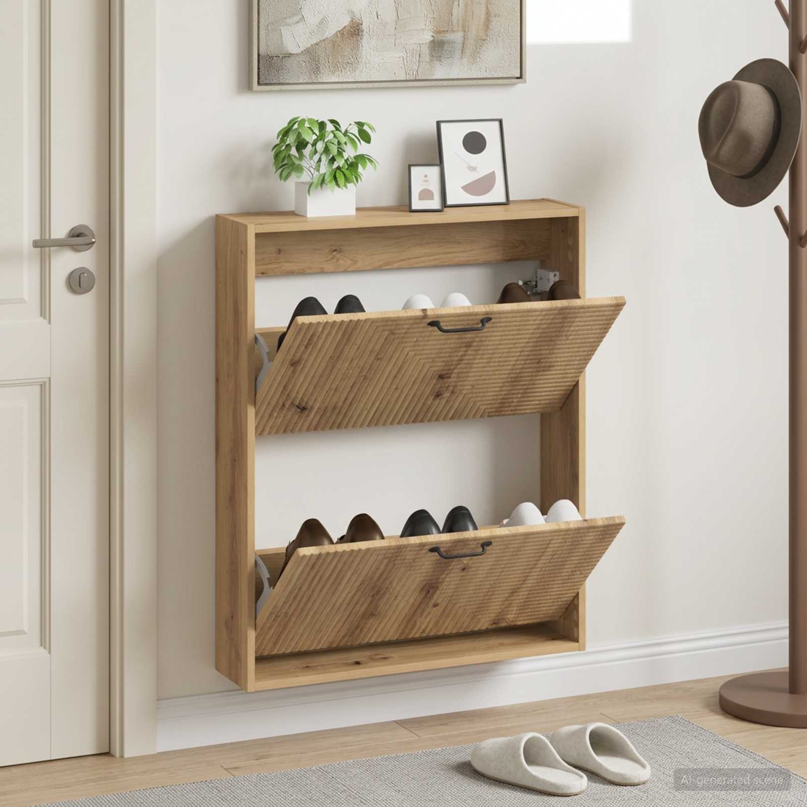 Mobiletto per Scarpe da Muro HAARLEM 71 x 17 x 86 cm