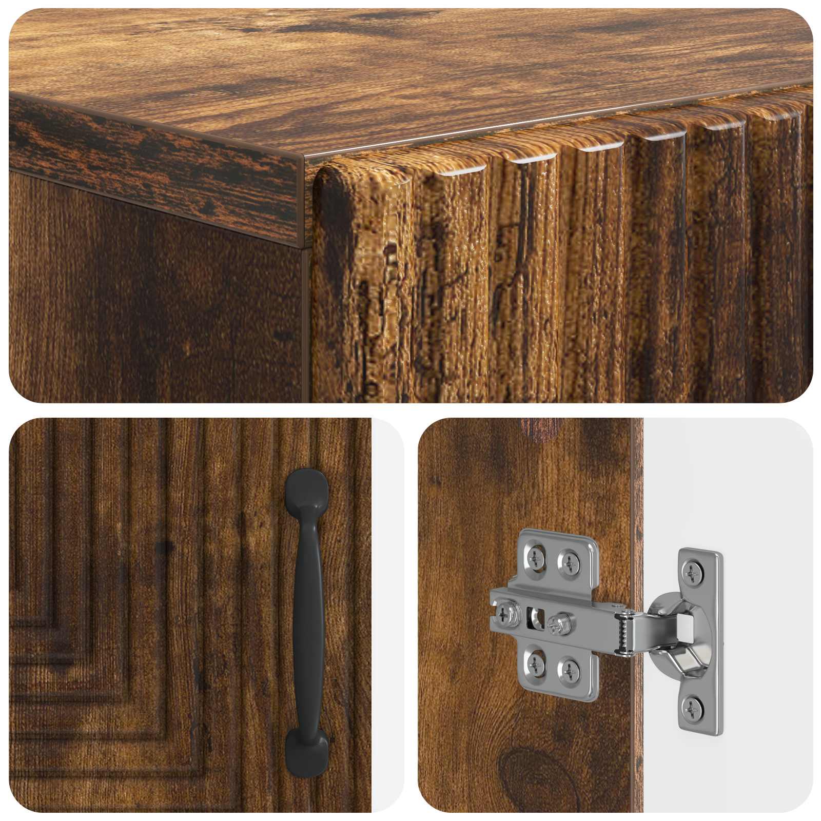 Mobile per scarpe HAARLEM 59,5 x 39,5 x 89,5 cm Rovere Fumo