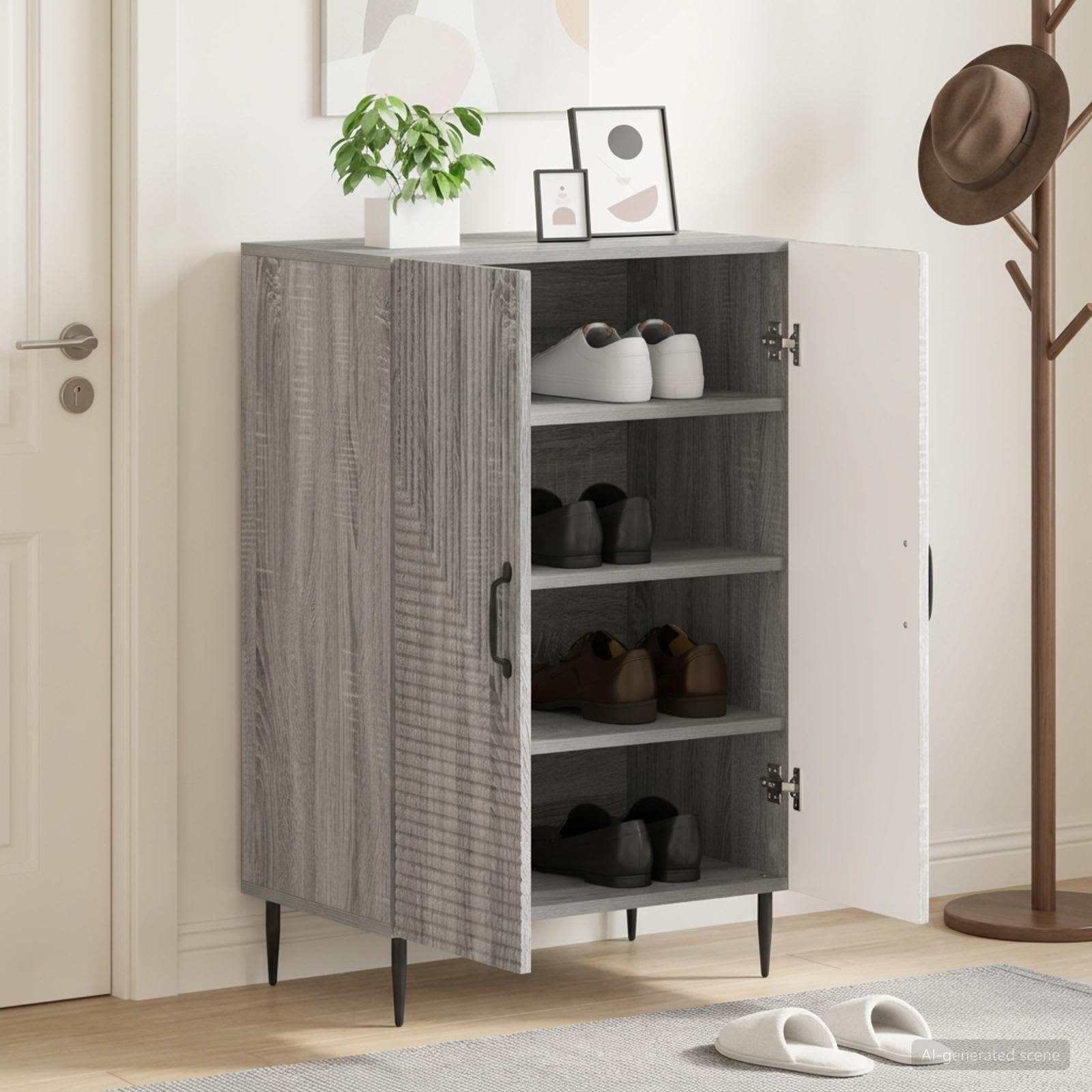 Mobile per scarpe HAARLEM 59,5 x 39,5 x 89,5 cm Sonoma grigio