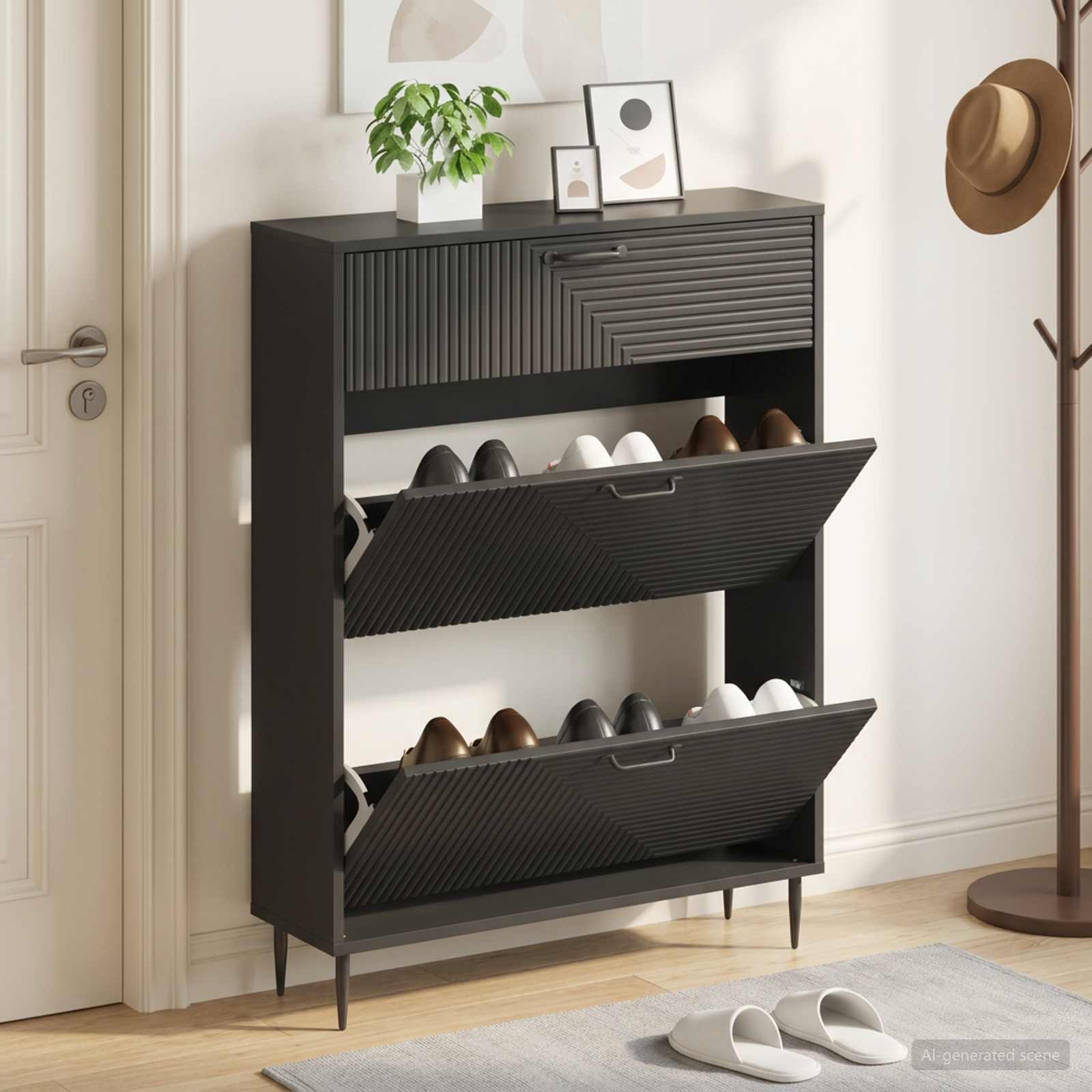 Mobile per scarpe HAARLEM 78 x 24 x 103 cm Legno ingegnerizzato