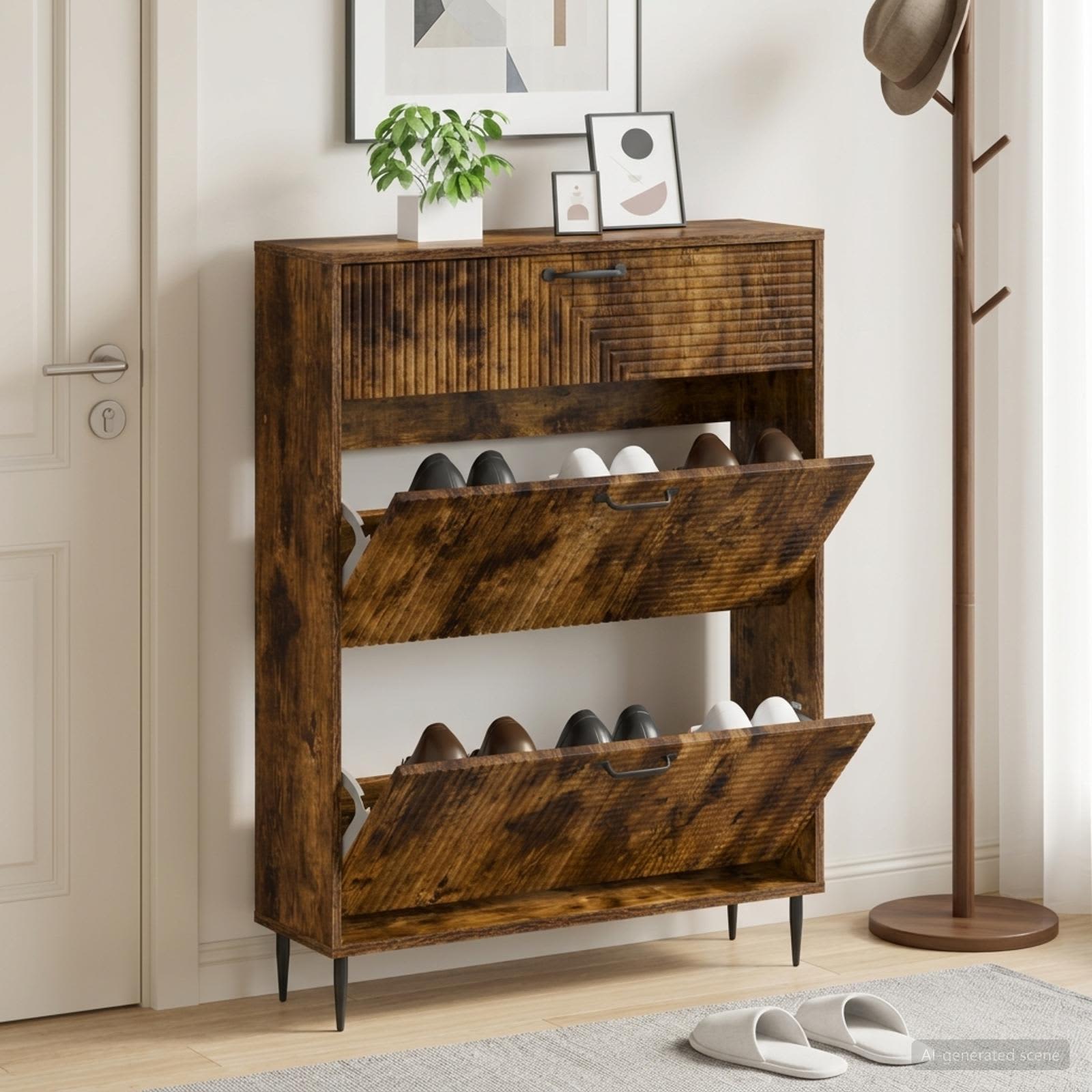 Mobile per scarpe HAARLEM 78 x 24 x 103 cm Legno ingegnerizzato