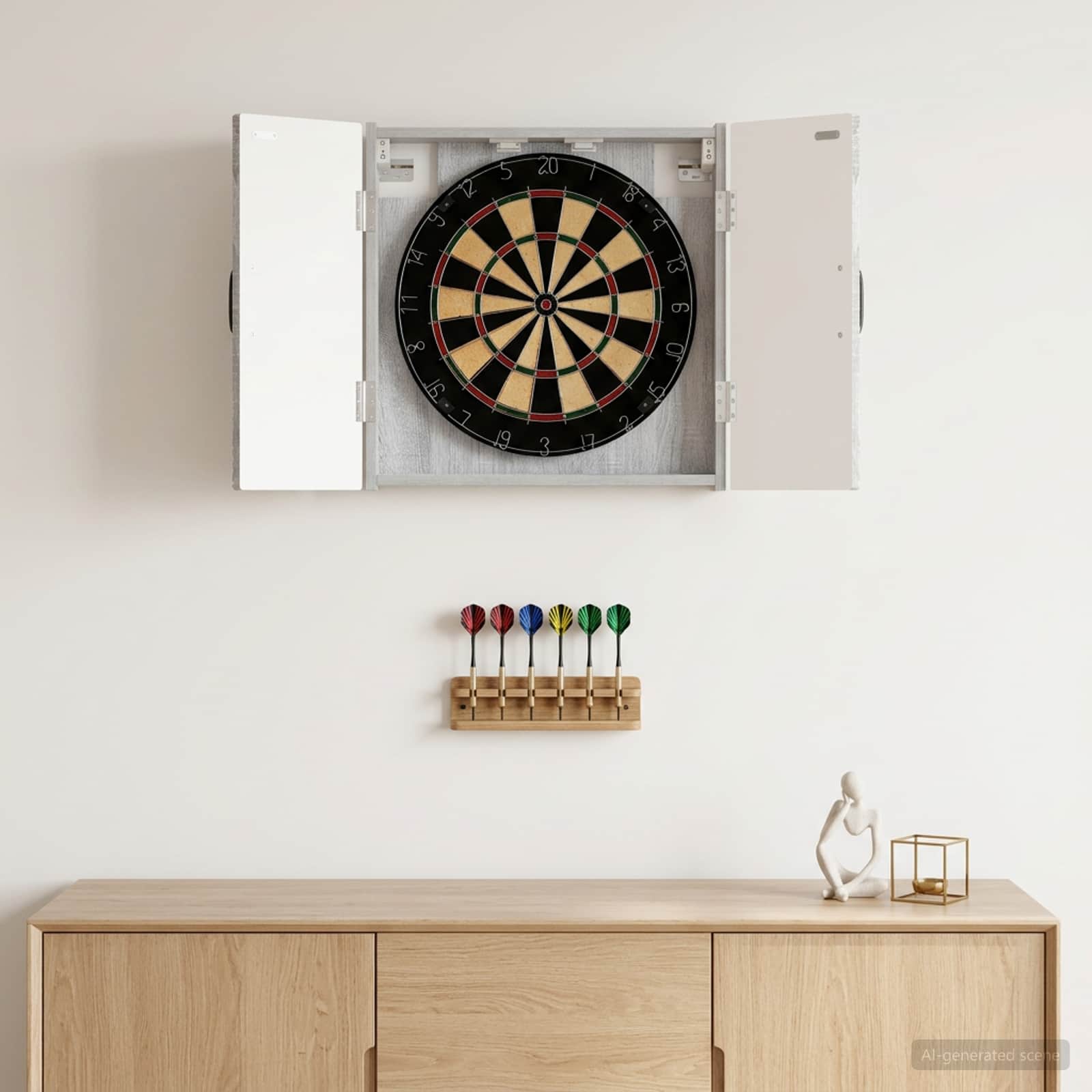 Armadio per Dartboard HAARLEM Sonoma grigio