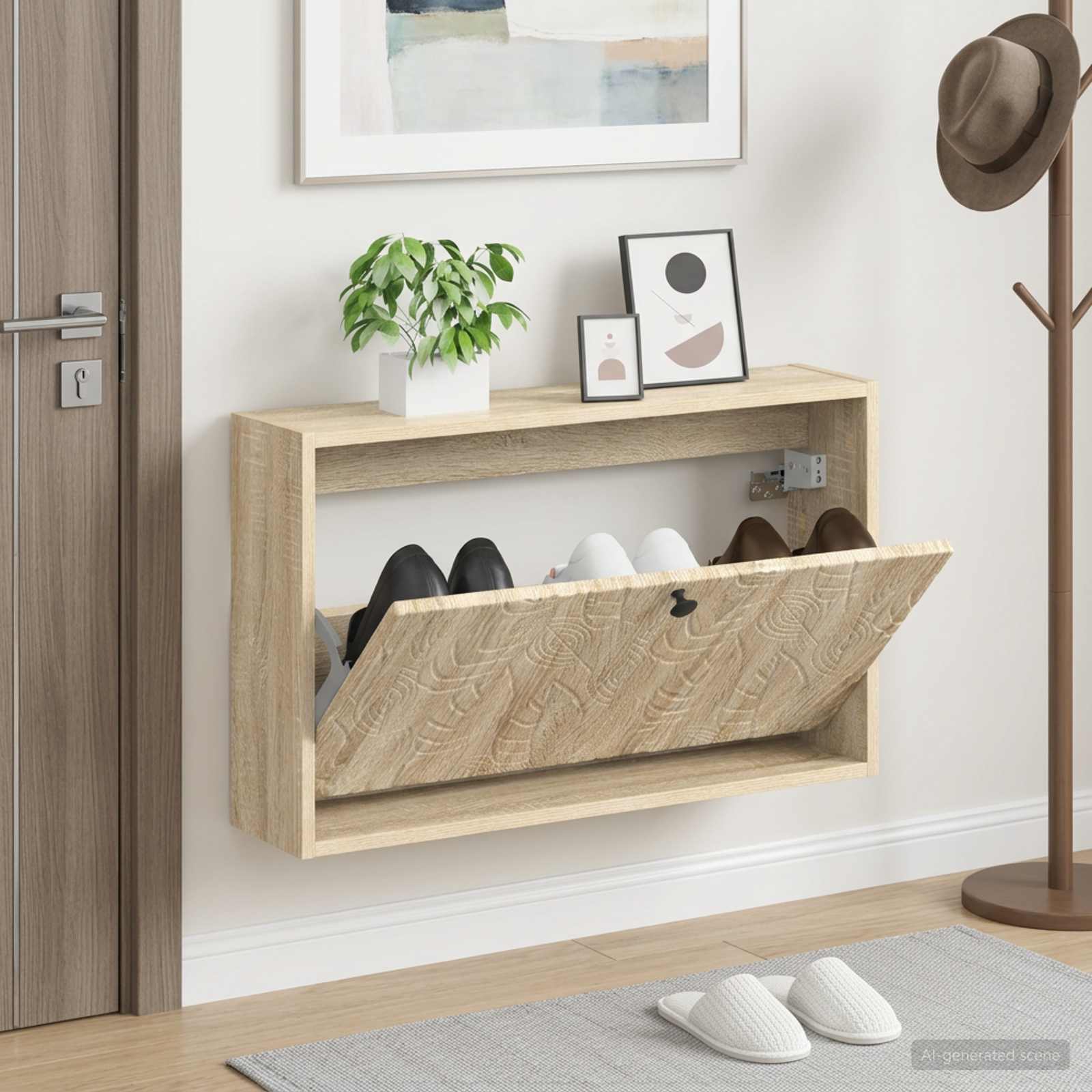 Mobiletto per Scarpe da Muro DELFT 71 x 17 x 43 cm