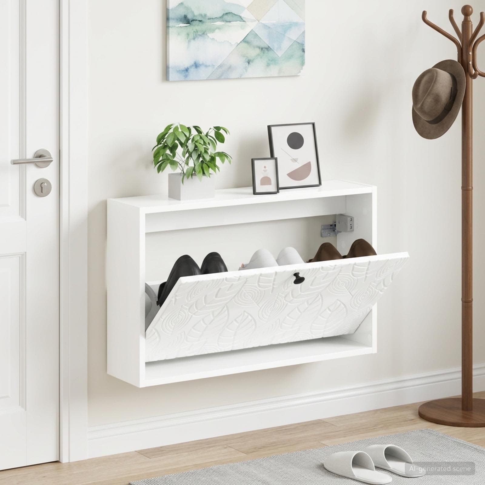 Mobiletto per Scarpe da Muro DELFT 71 x 17 x 43 cm