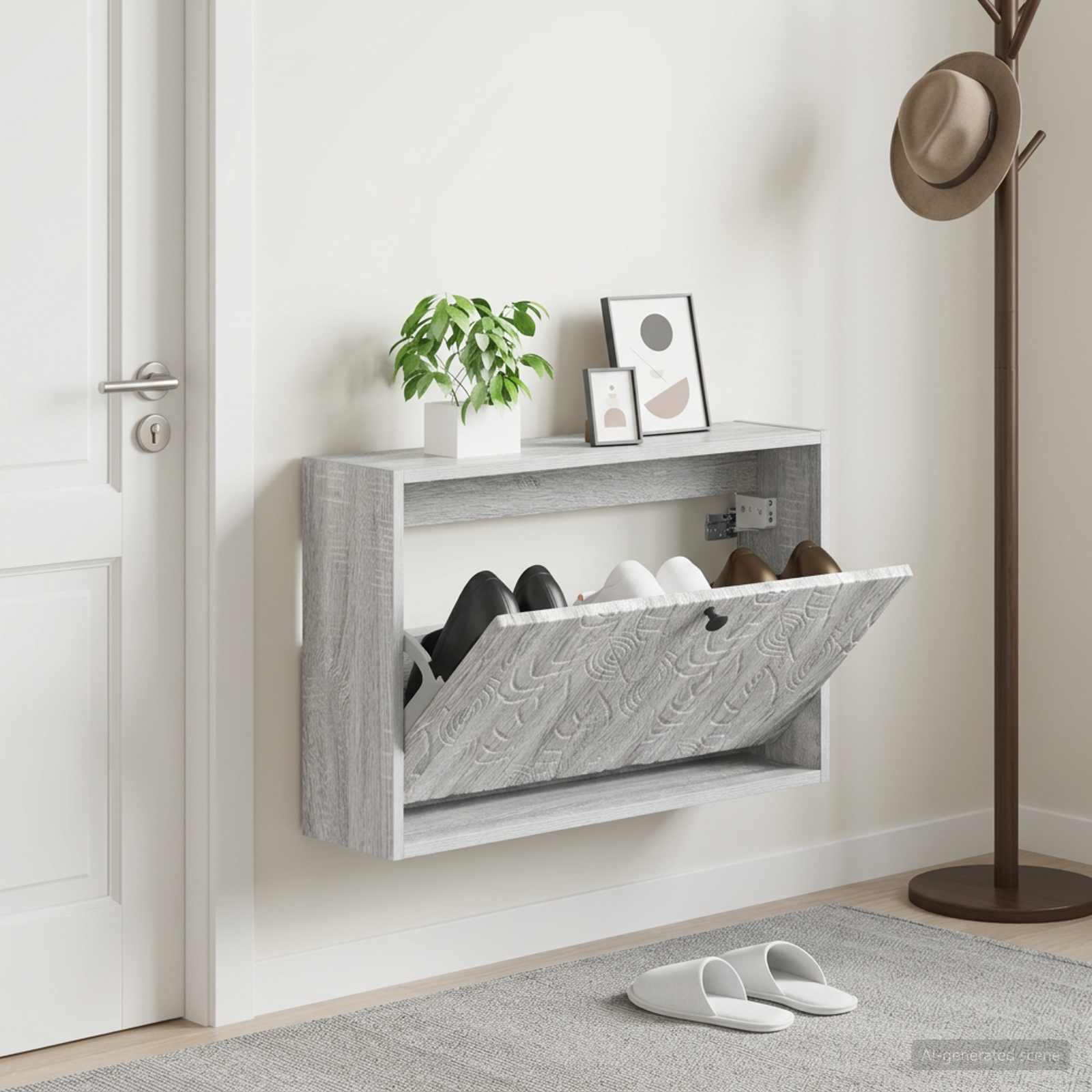 Mobiletto per Scarpe da Muro DELFT 71 x 17 x 43 cm