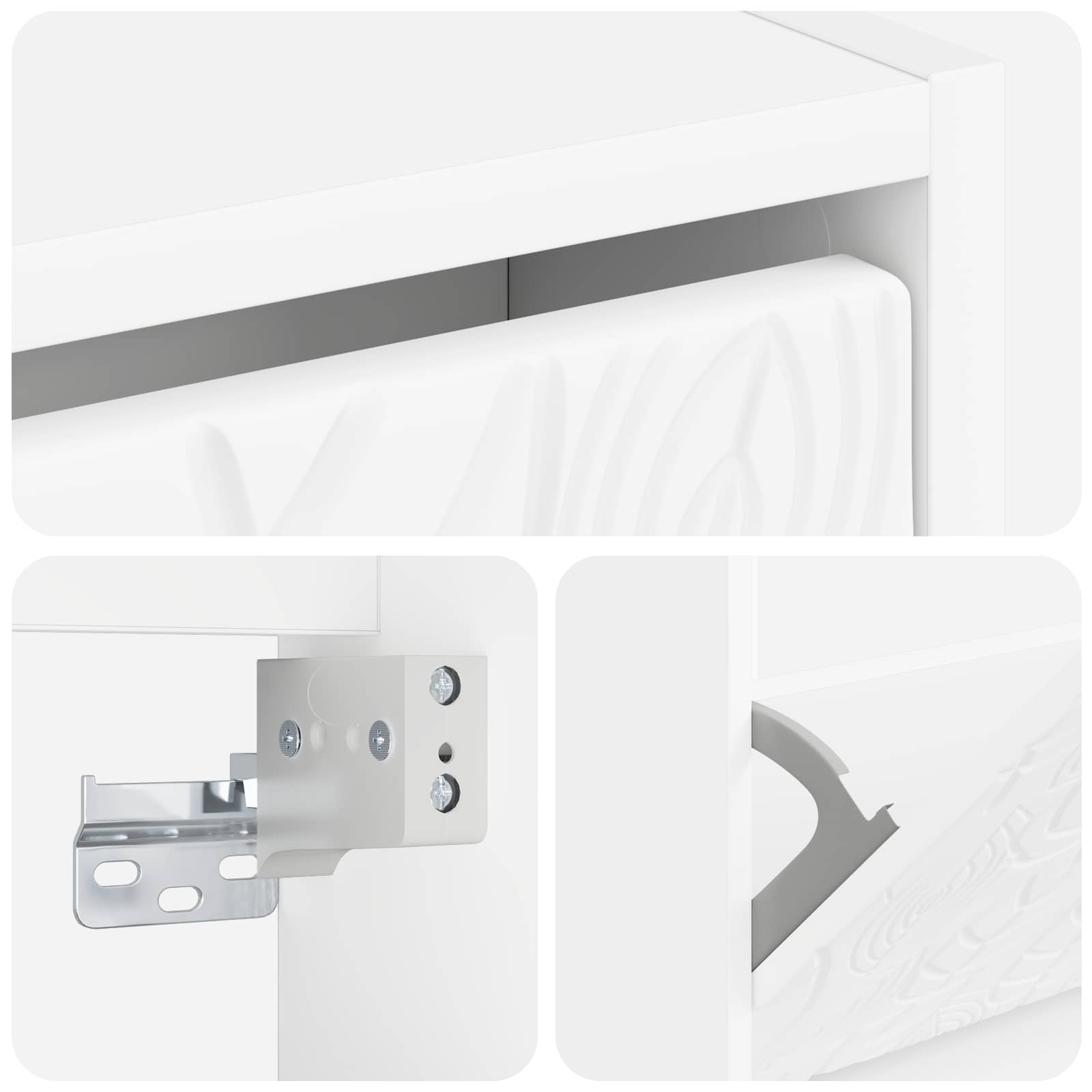 Mobiletto per Scarpe da Muro DELFT 71 x 17 x 86 cm Bianco
