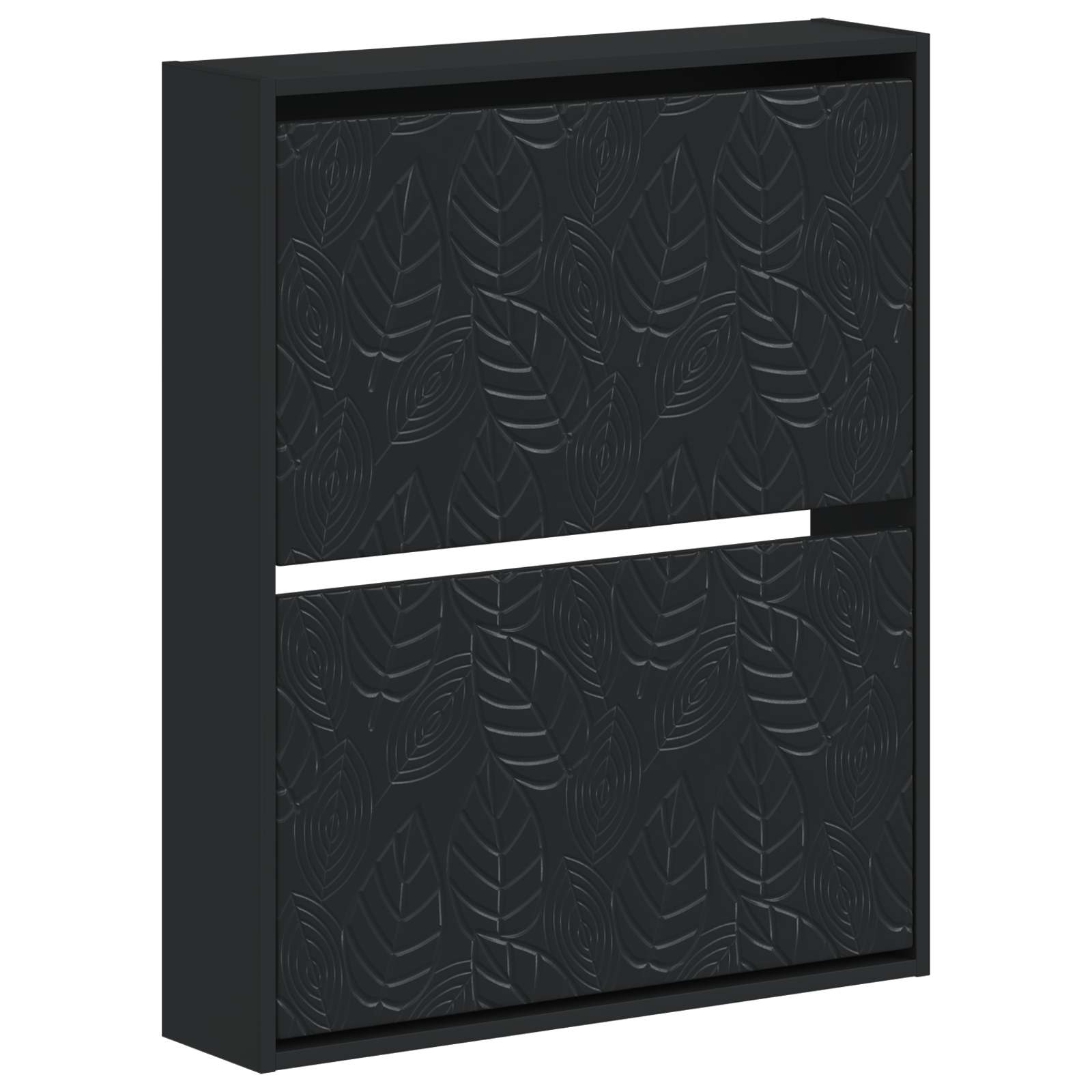 Mobiletto per Scarpe da Muro DELFT 71 x 17 x 86 cm Nero