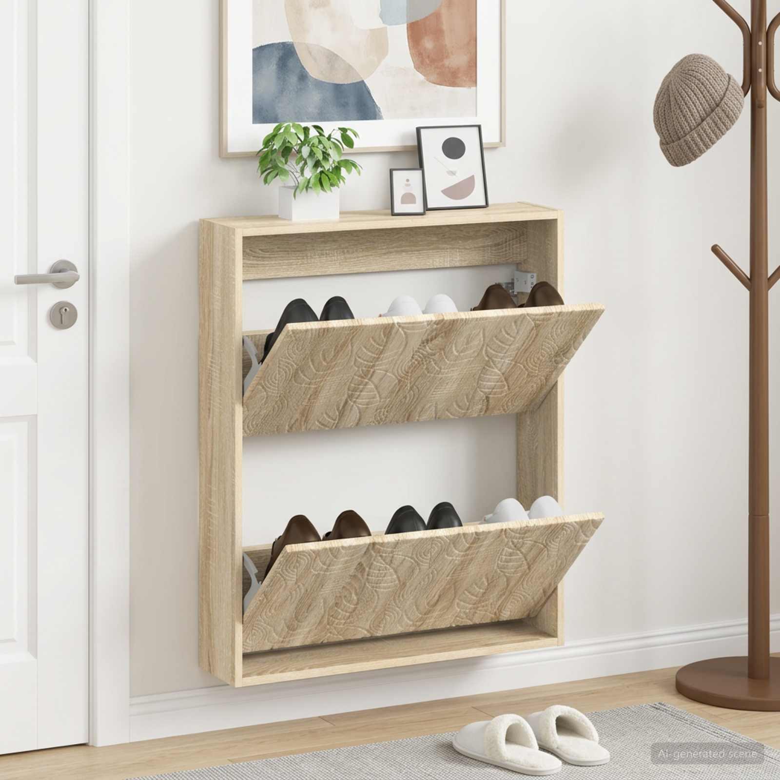 Mobiletto per Scarpe da Muro DELFT 71 x 17 x 86 cm