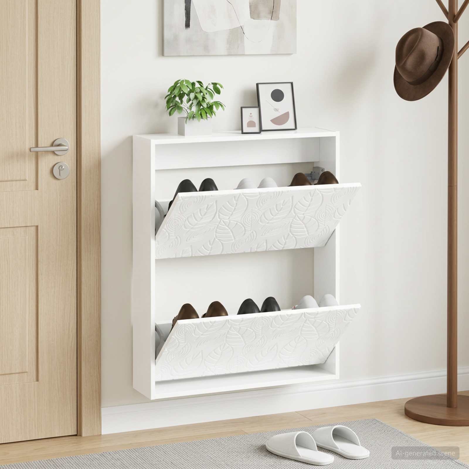 Mobiletto per Scarpe da Muro DELFT 71 x 17 x 86 cm