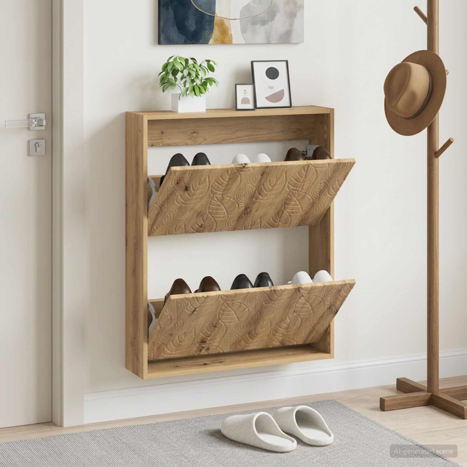 Mobiletto per Scarpe da Muro DELFT 71 x 17 x 86 cm