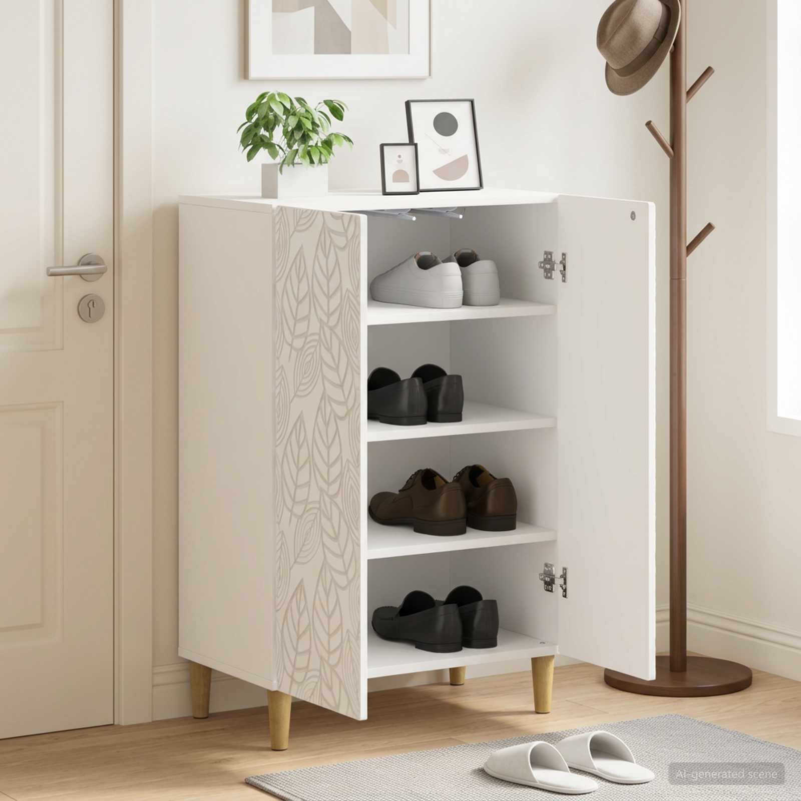 Mobile per scarpe DELFT 59,5 x 39,5 x 90 cm Bianco