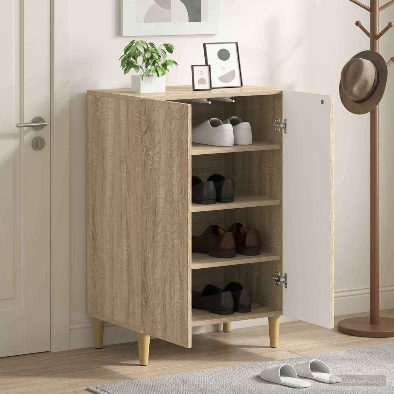 Mobile per scarpe DELFT 59,5 x 39,5 x 90 cm Rovere Sonoma