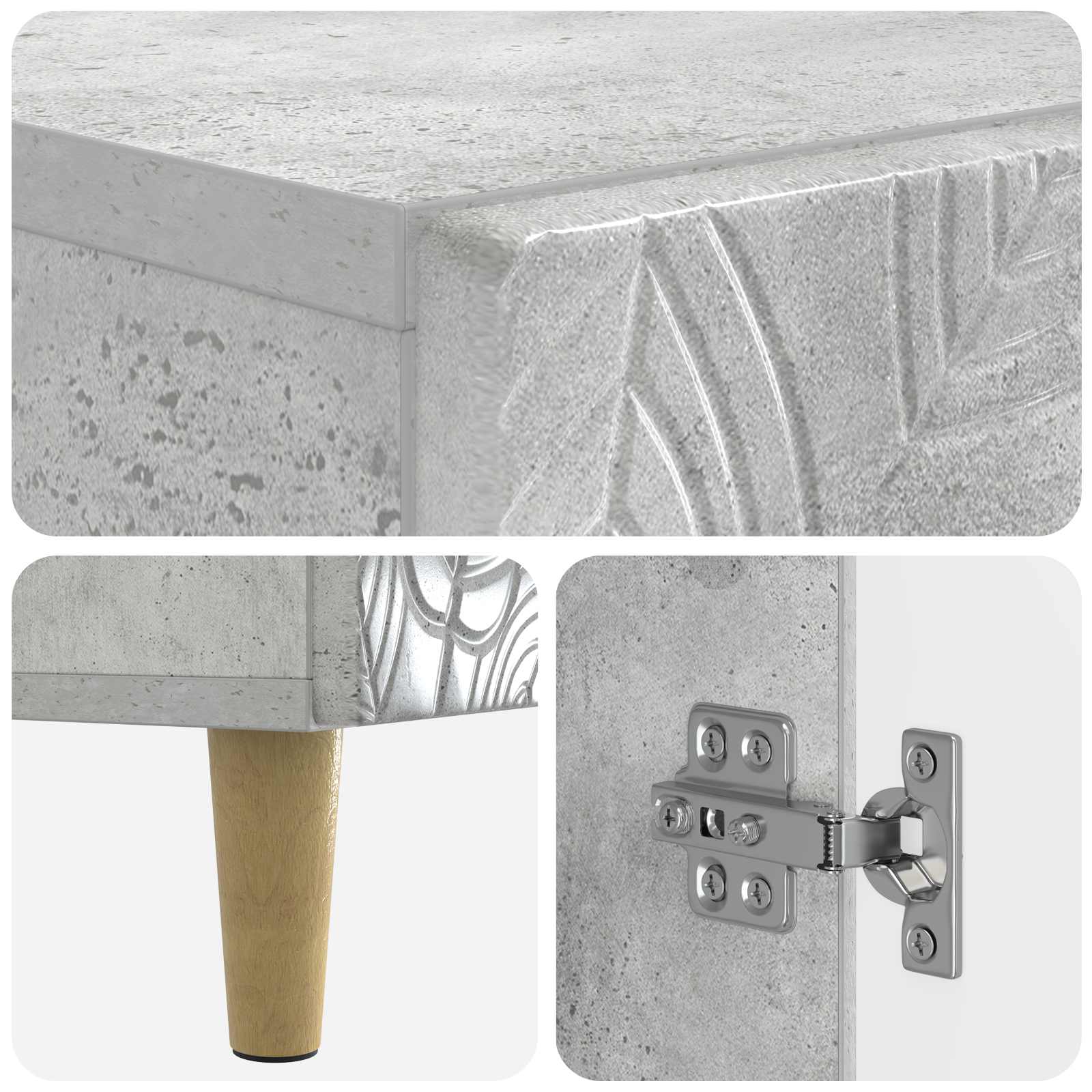 Mobile per scarpe DELFT 59,5 x 39,5 x 90 cm Grigio Cemento