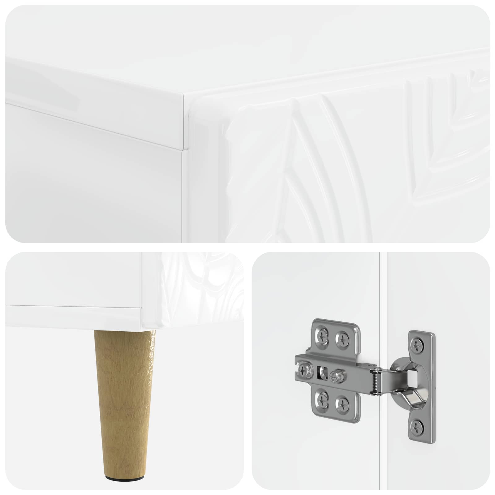 Mobile per scarpe DELFT 59,5 x 39,5 x 90 cm Bianco Lucido