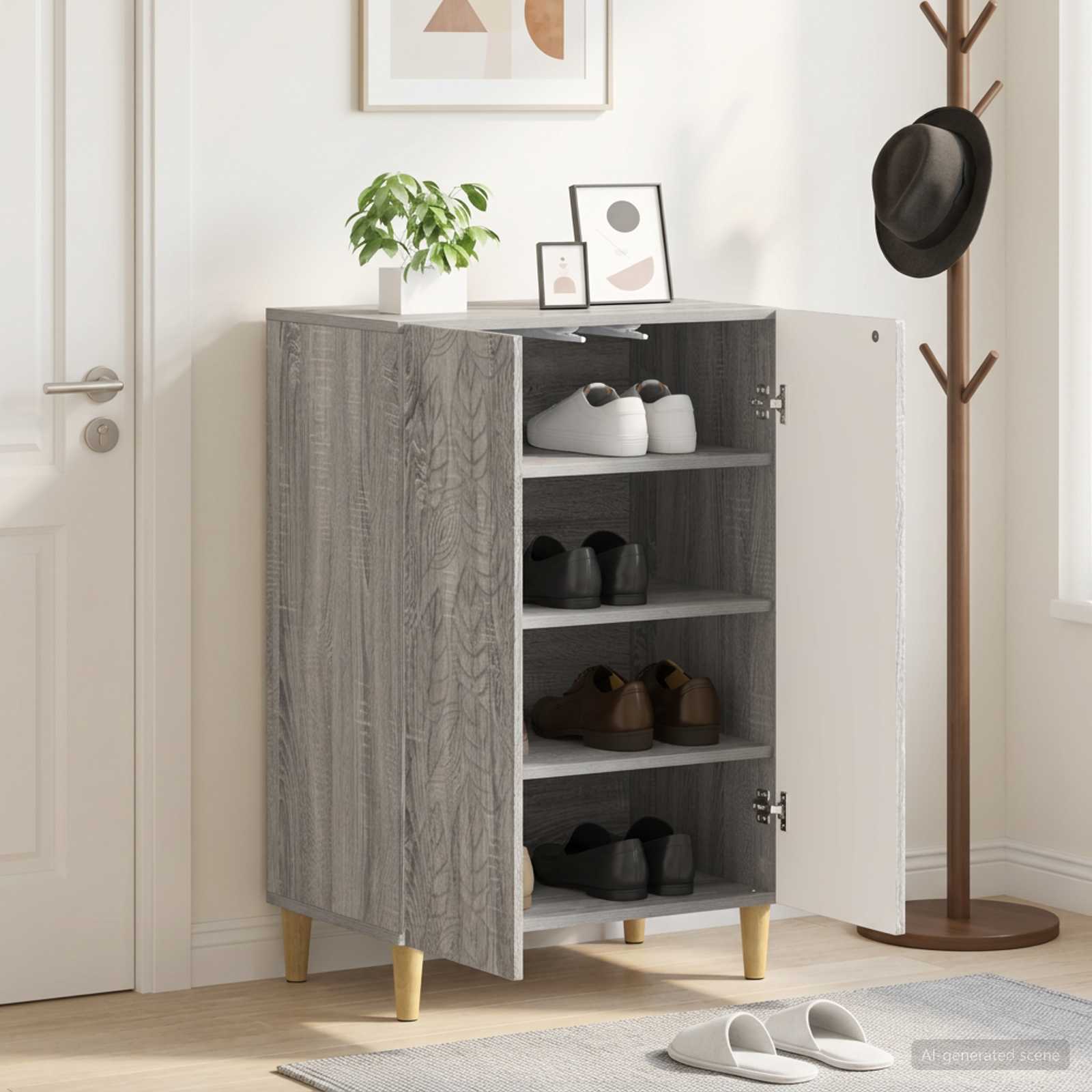 Mobile per scarpe DELFT 59,5 x 39,5 x 90 cm Sonoma grigio
