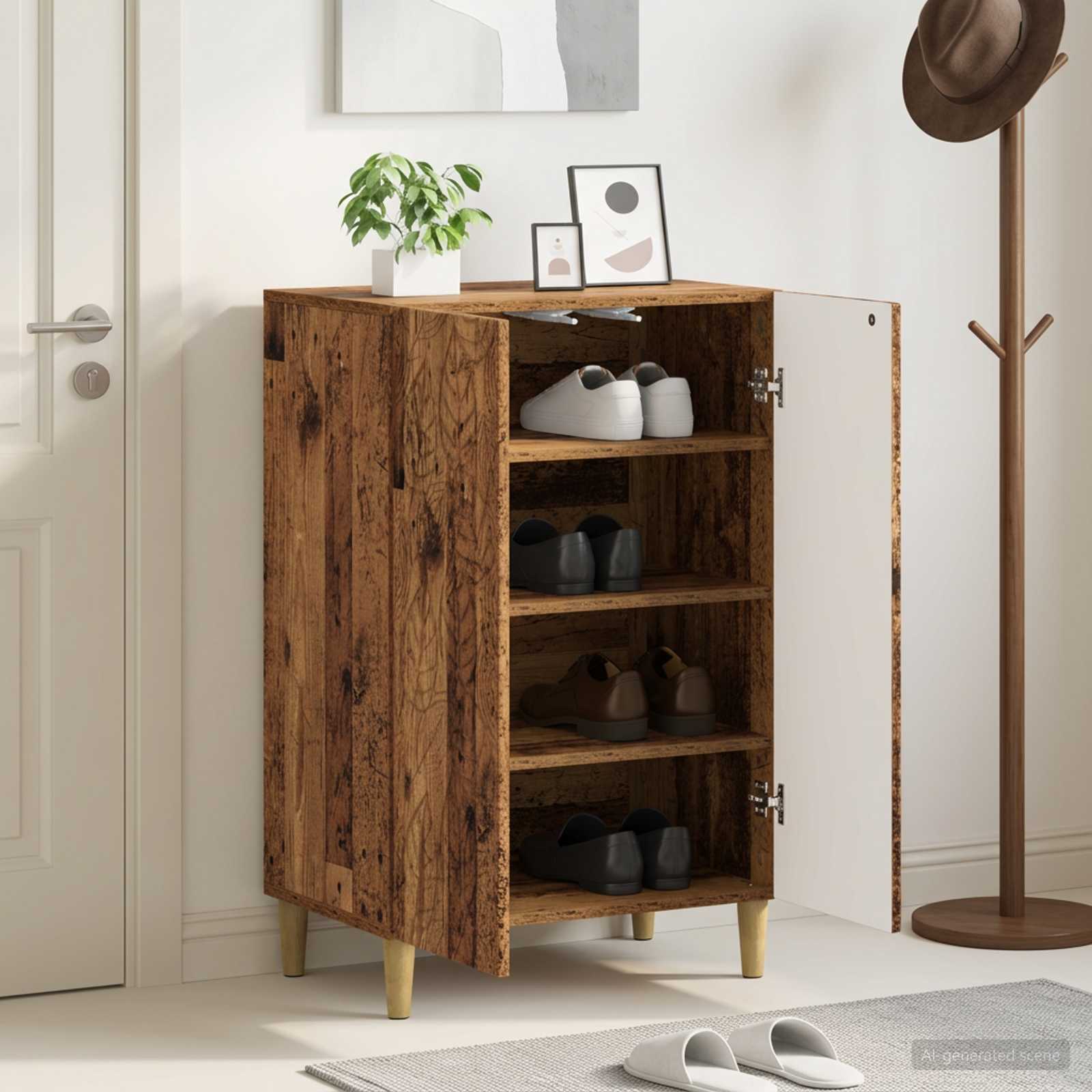 Mobile per scarpe DELFT 59,5 x 39,5 x 90 cm Legno antico