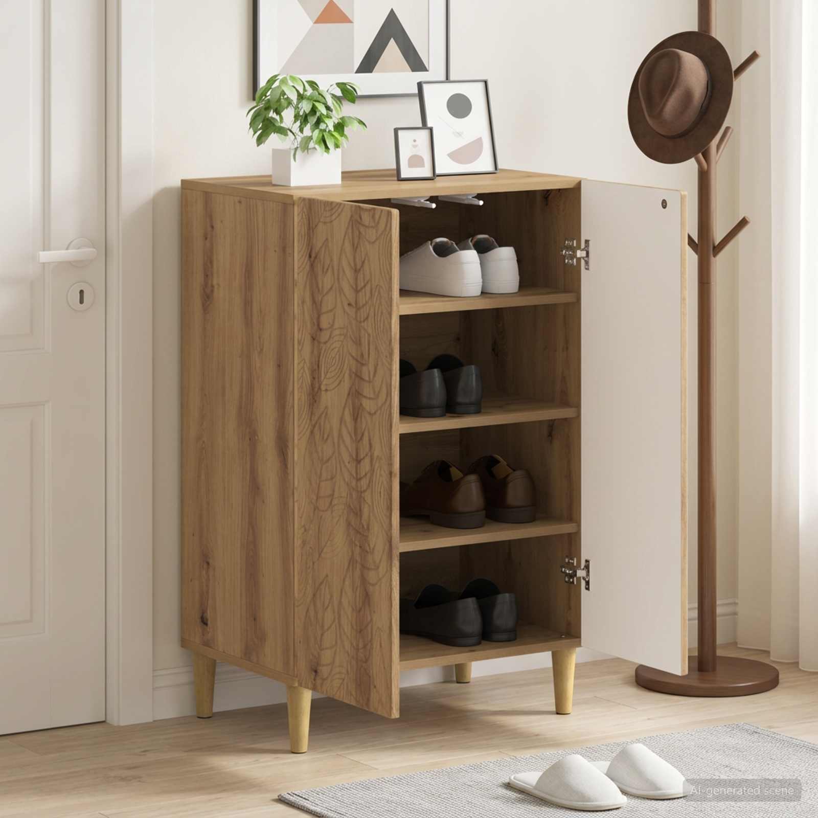 Mobile per scarpe DELFT 59,5 x 39,5 x 90 cm Rovere Artigianale