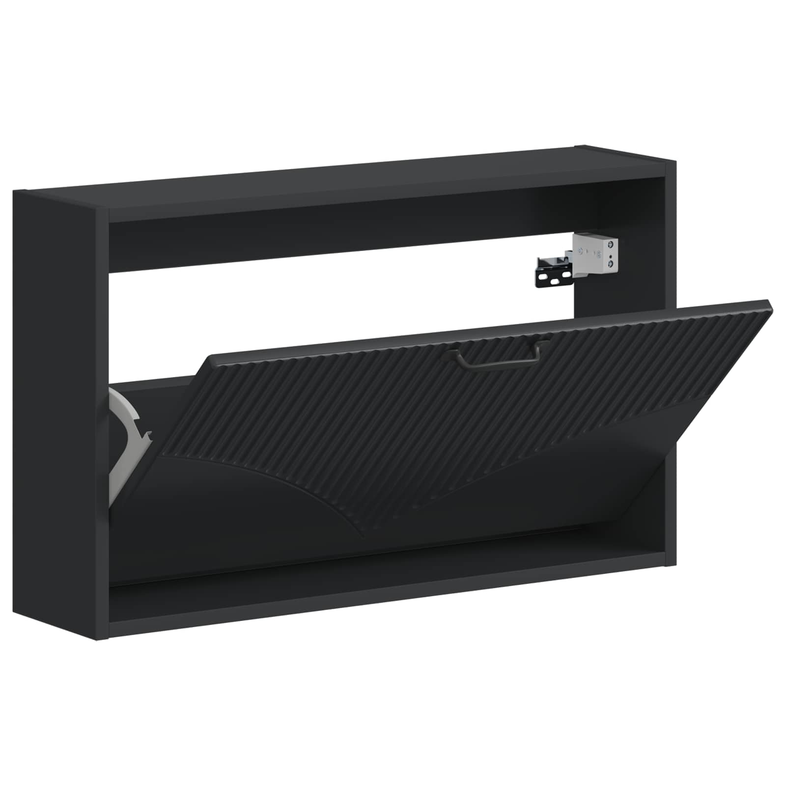 Mobiletto per Scarpe da Muro HOORN 71 x 17 x 43 cm Nero