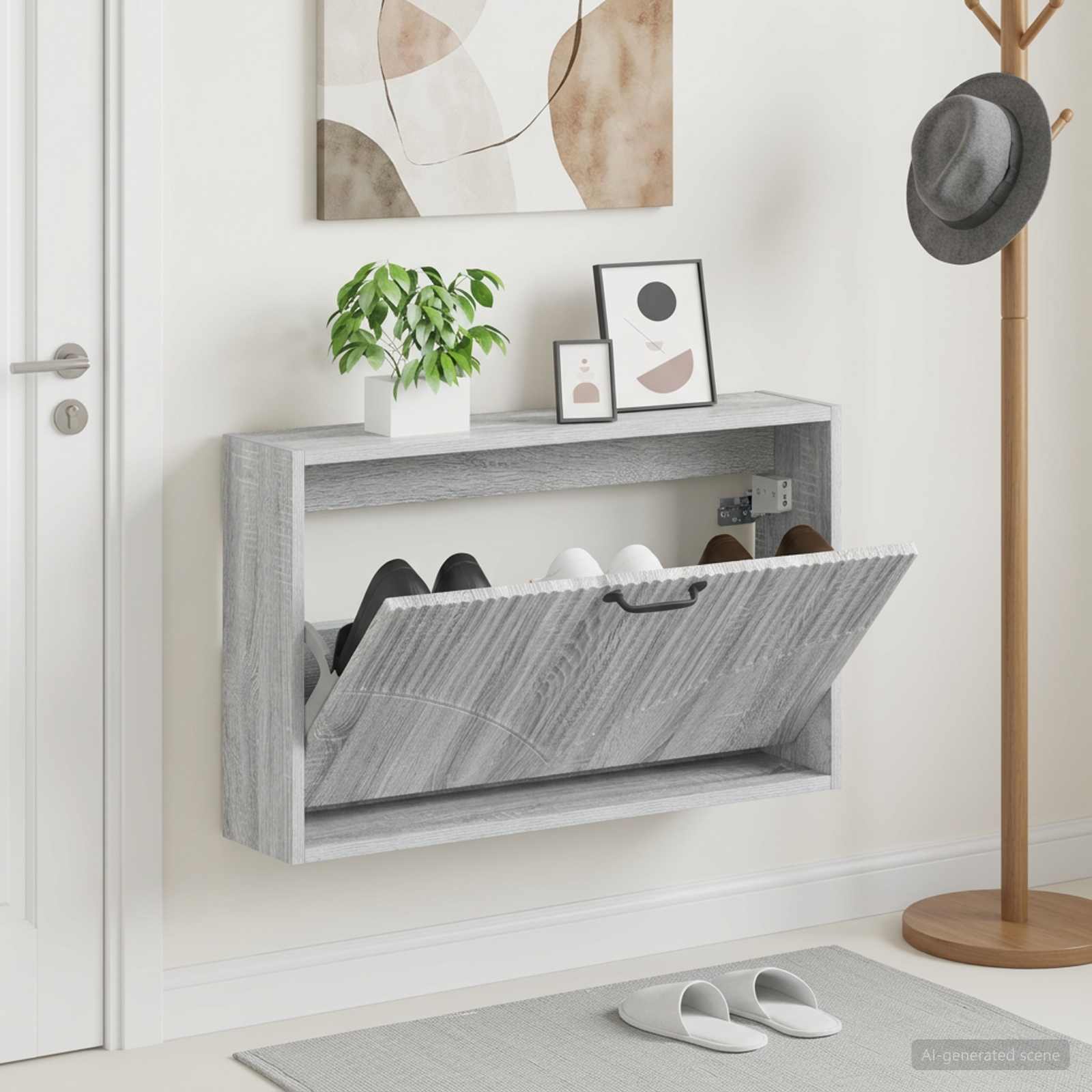 Mobiletto per Scarpe da Muro HOORN 71 x 17 x 43 cm