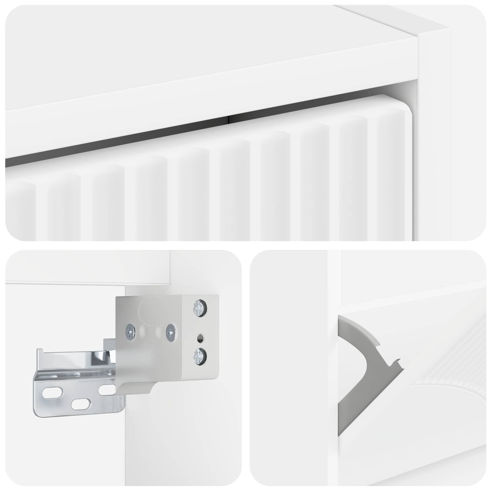 Mobiletto per Scarpe da Muro HOORN 71 x 17 x 86 cm Bianco