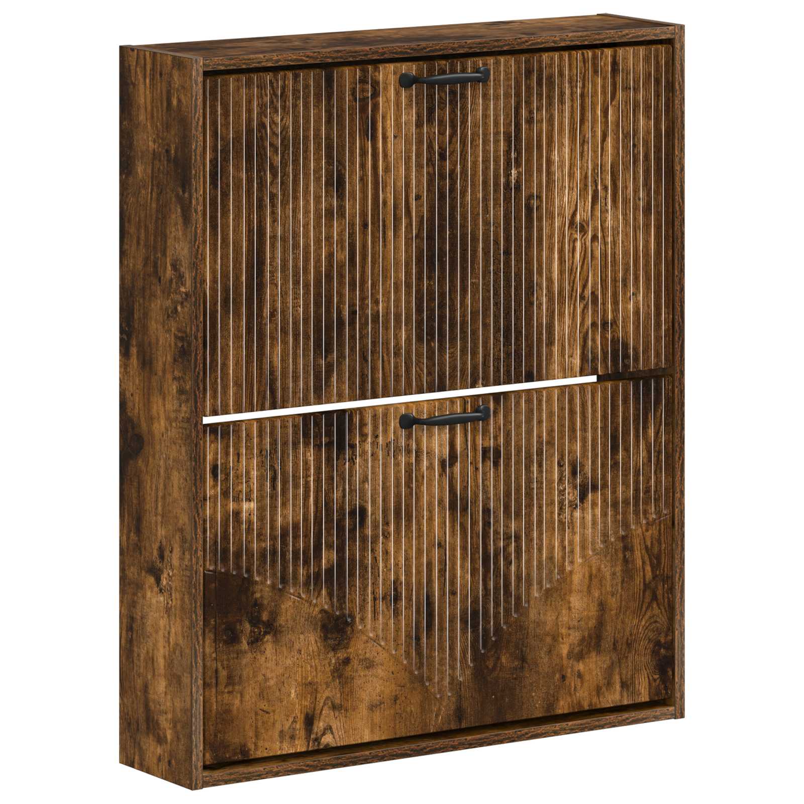 Mobiletto per Scarpe da Muro HOORN 71 x 17 x 86 cm Rovere Fumo