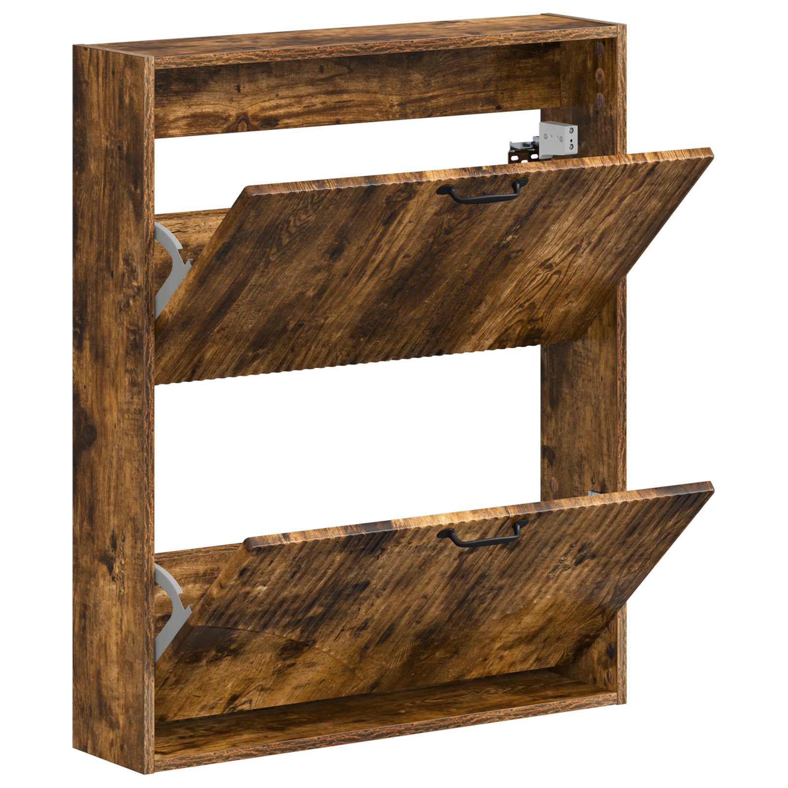 Mobiletto per Scarpe da Muro HOORN 71 x 17 x 86 cm Rovere Fumo