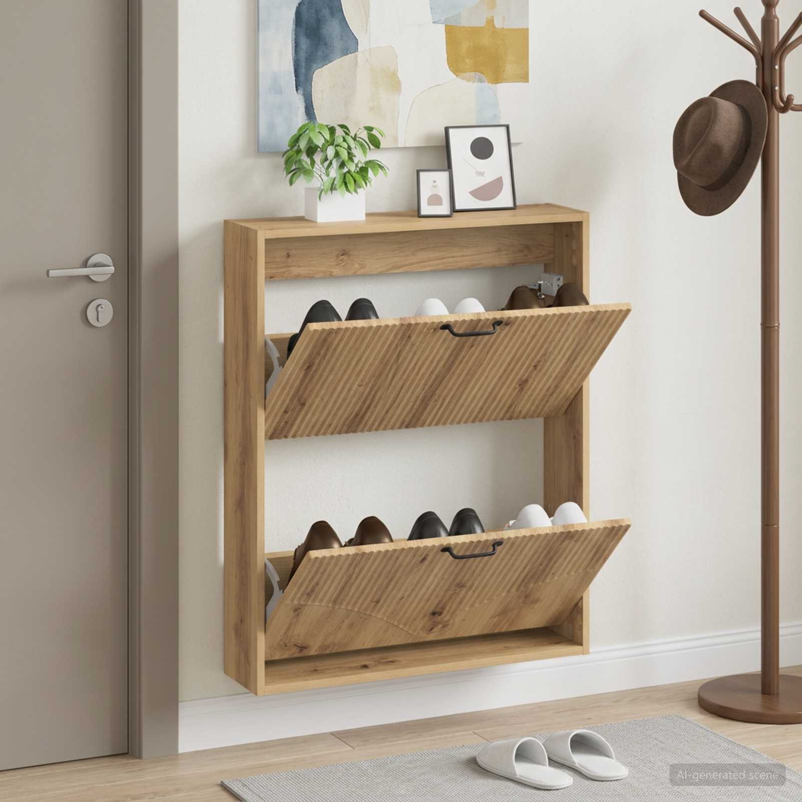 Mobiletto per Scarpe da Muro HOORN 71 x 17 x 86 cm