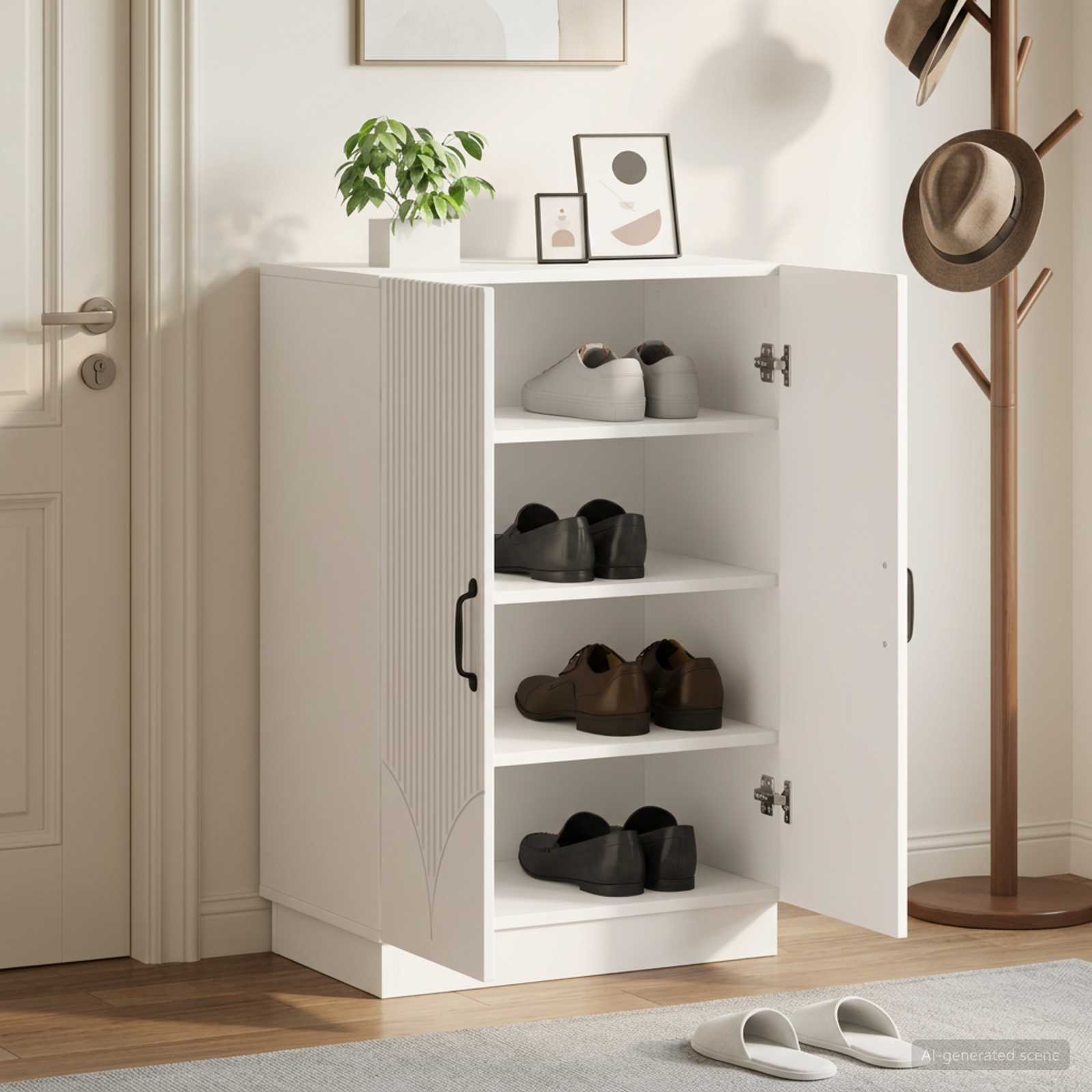 Mobile per scarpe HOORN 59,5 x 39,5 x 87 cm Bianco
