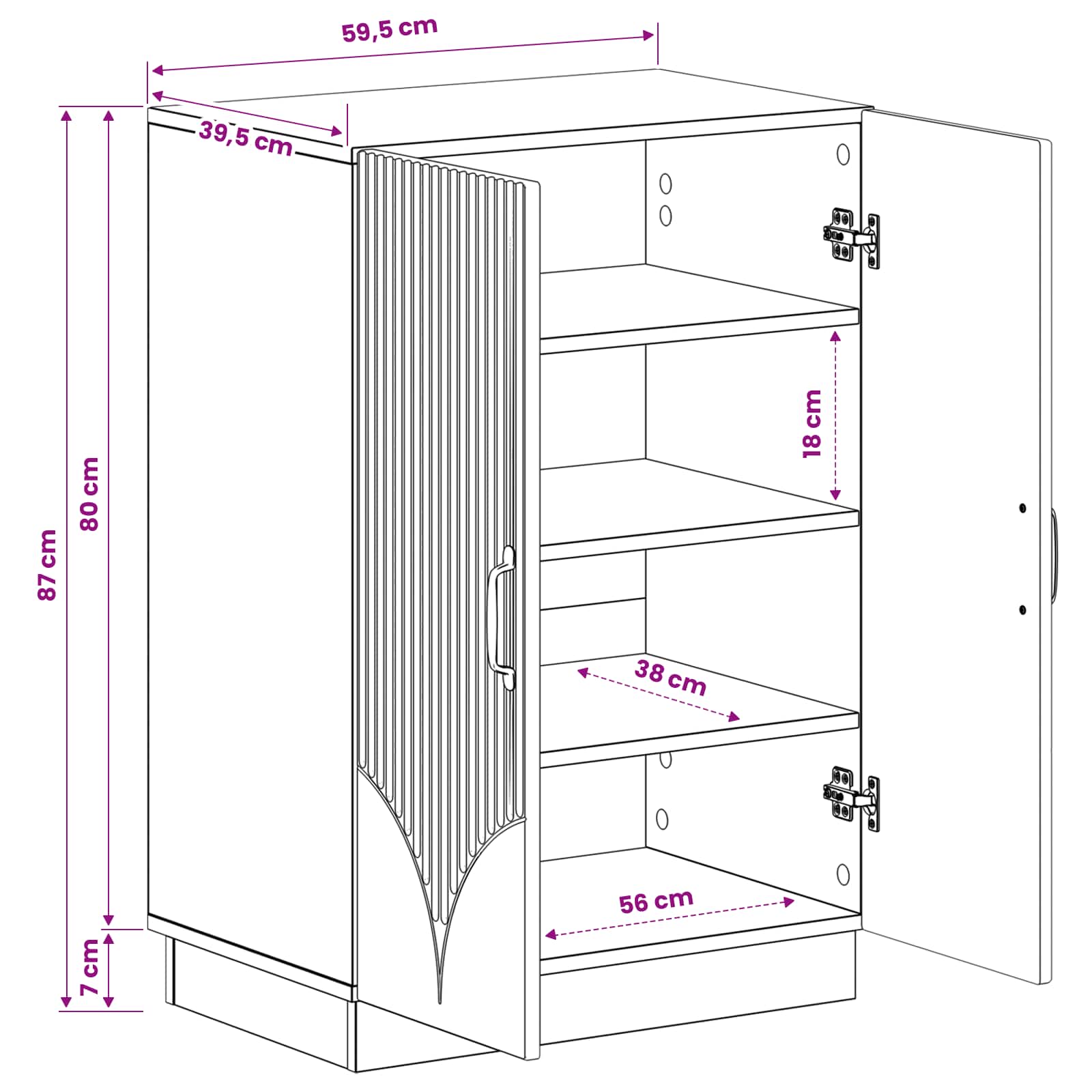 Mobile per scarpe HOORN 59,5 x 39,5 x 87 cm Bianco
