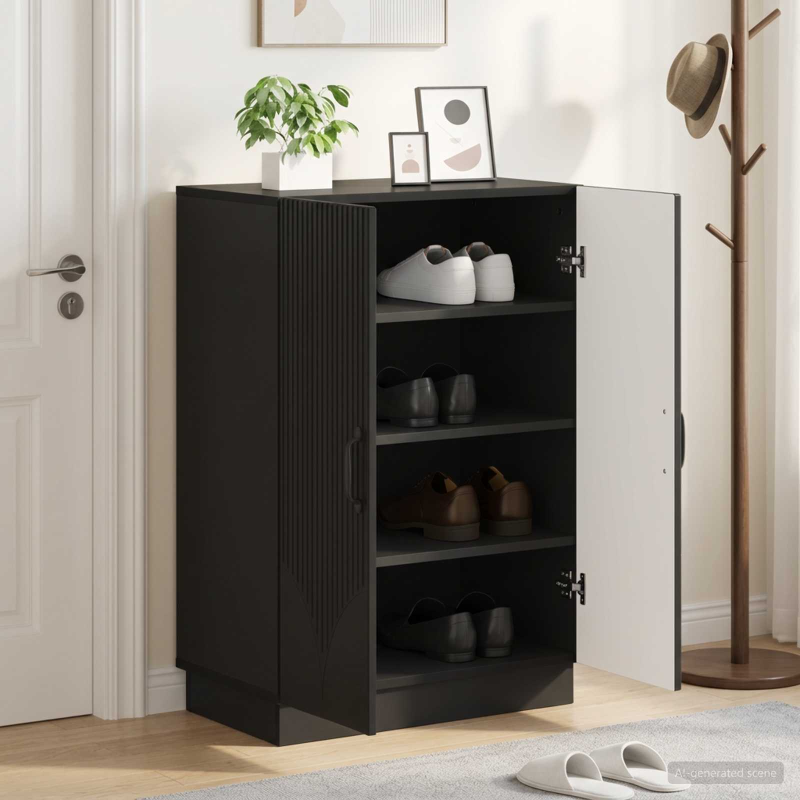 Mobile per scarpe HOORN 59,5 x 39,5 x 87 cm Nero