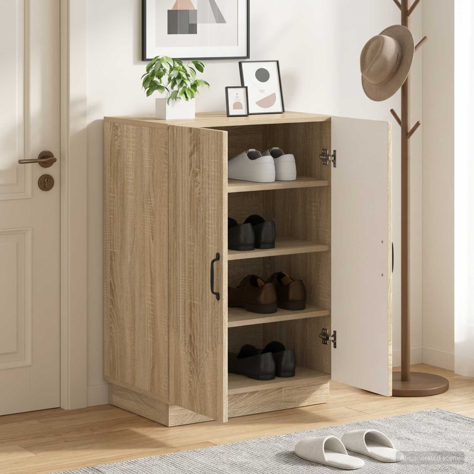 Mobile per scarpe HOORN 59,5 x 39,5 x 87 cm Rovere Sonoma