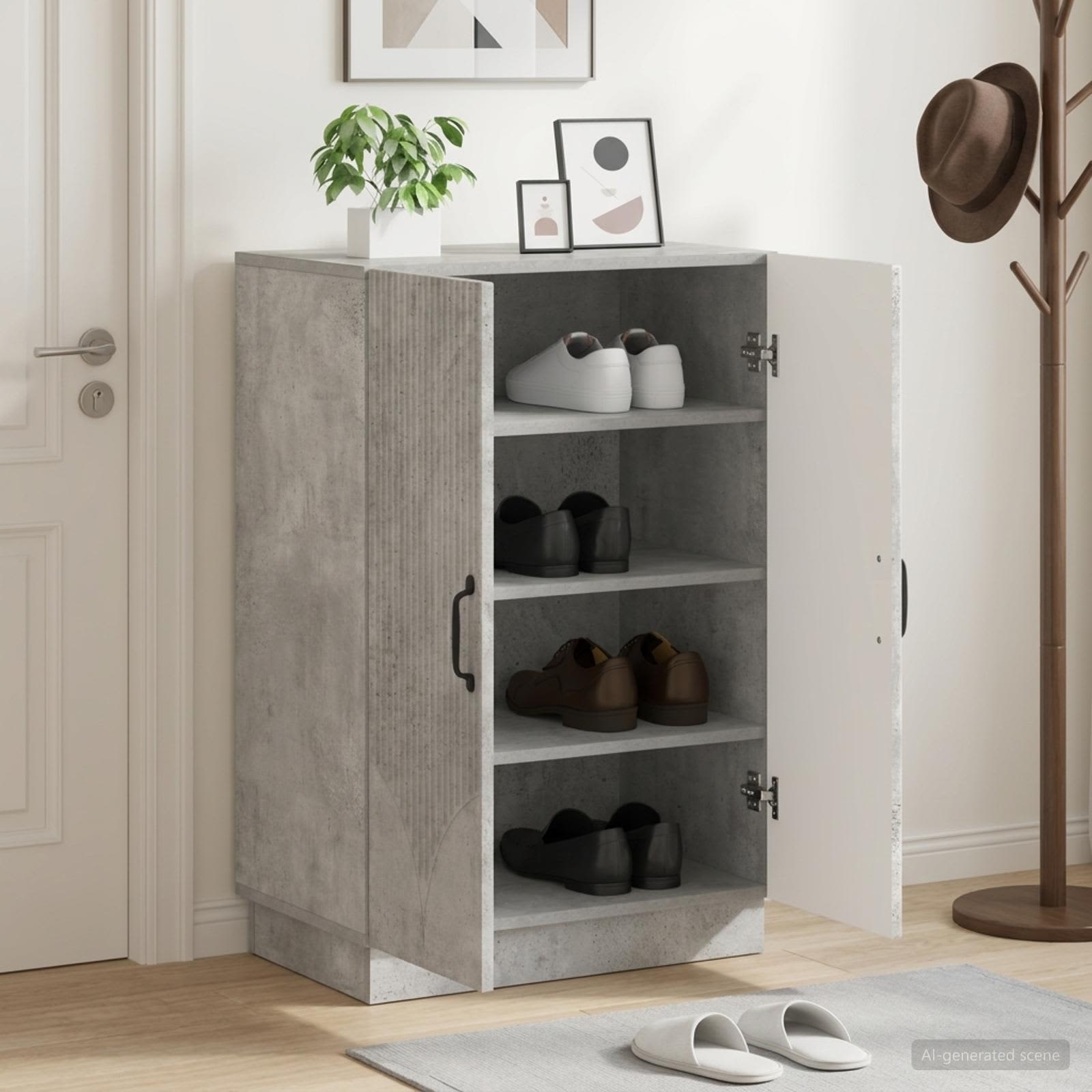 Mobile per scarpe HOORN 59,5 x 39,5 x 87 cm Grigio Cemento